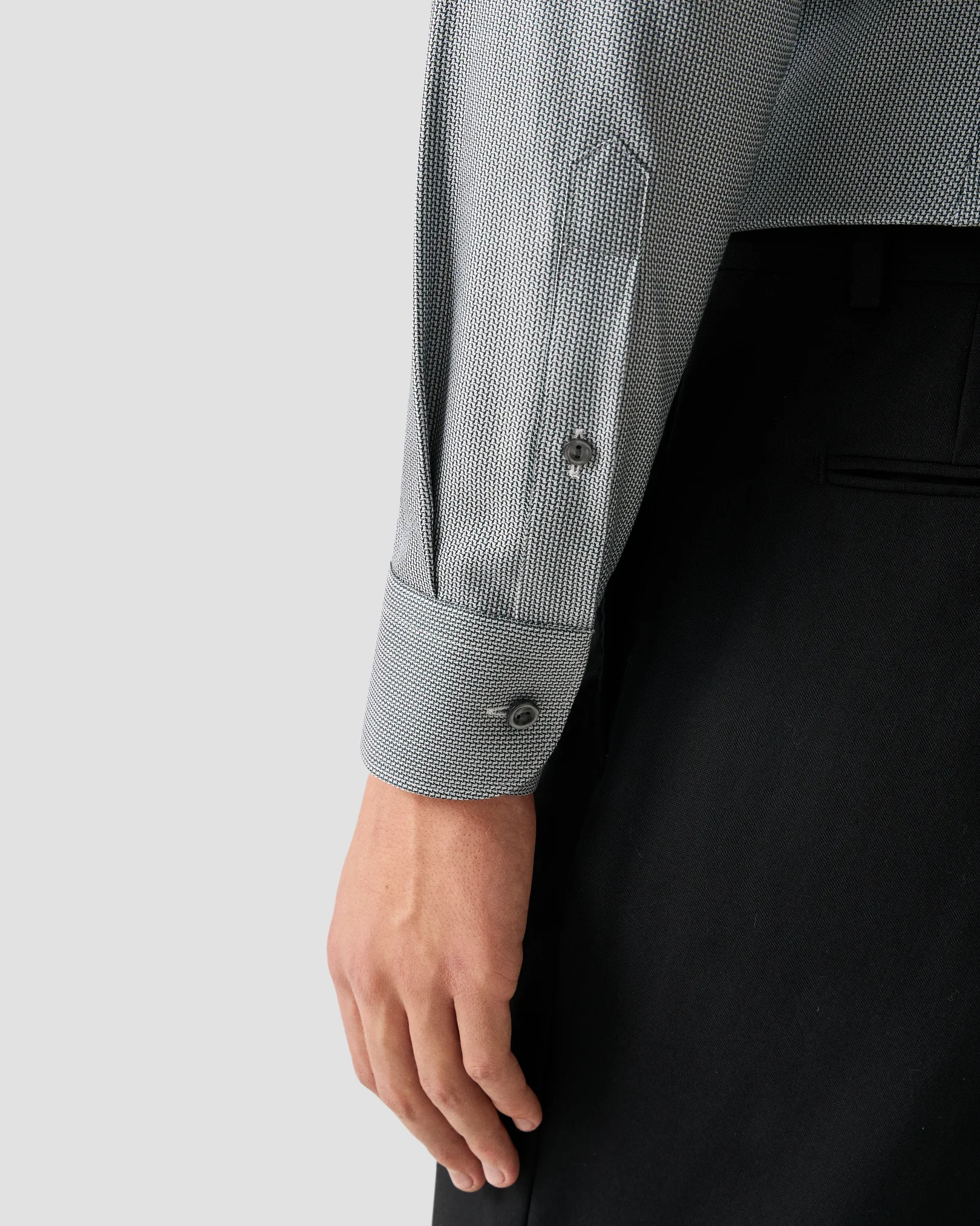 Eton - dark green semi solid dobby shirt