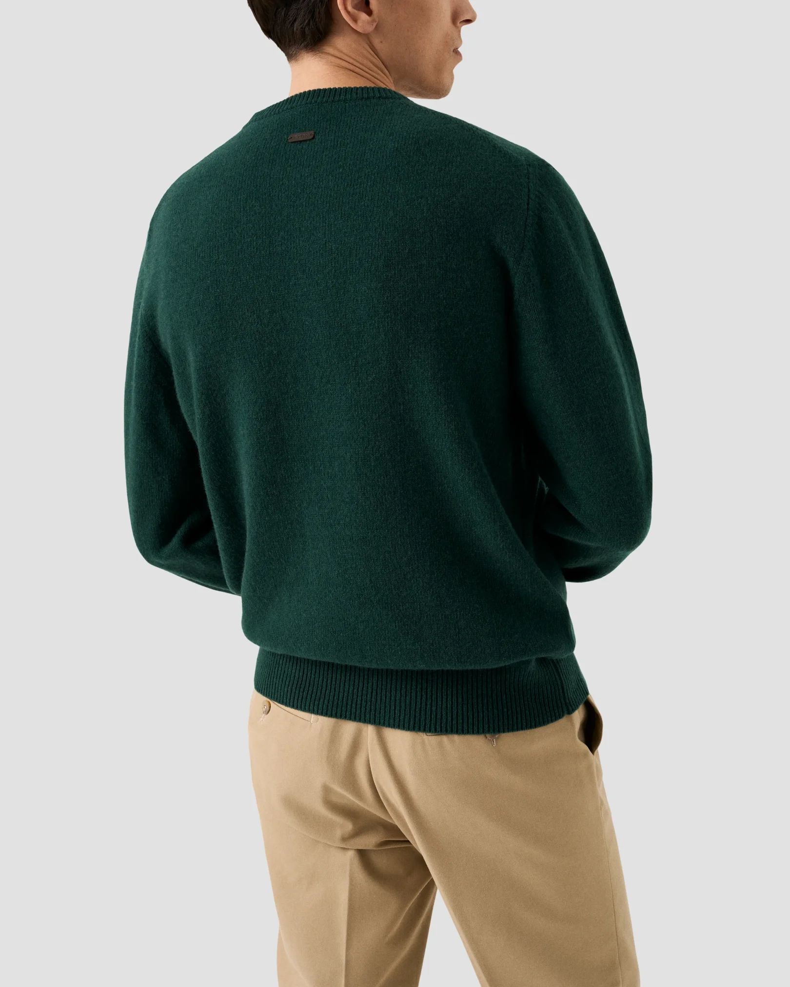 Eton - dark green cashmere knit crew neck