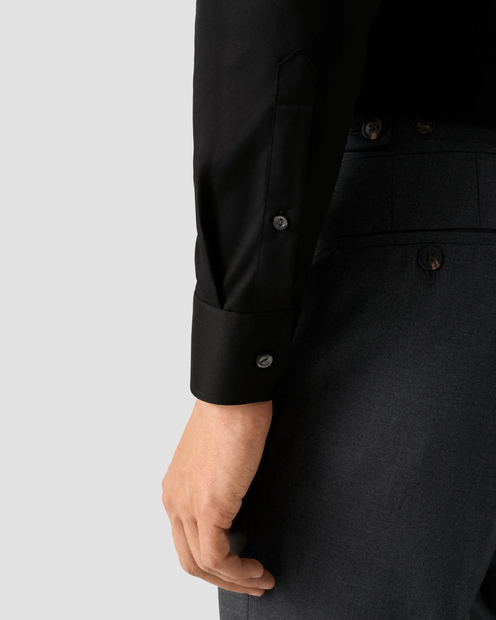 Eton - black solid signature twill shirt