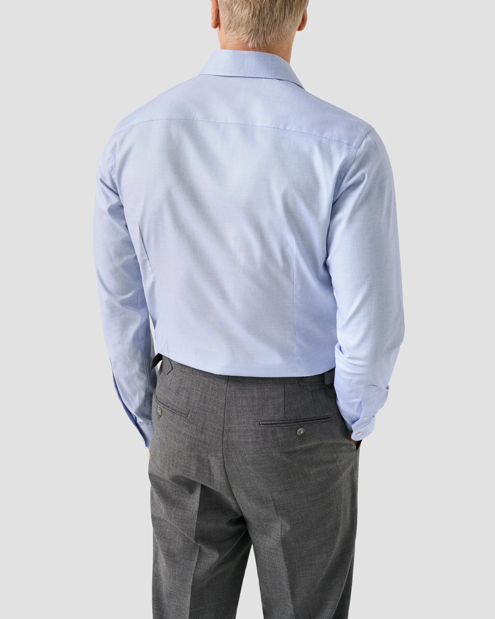 Eton - mid blue solid signature oxford shirt 261