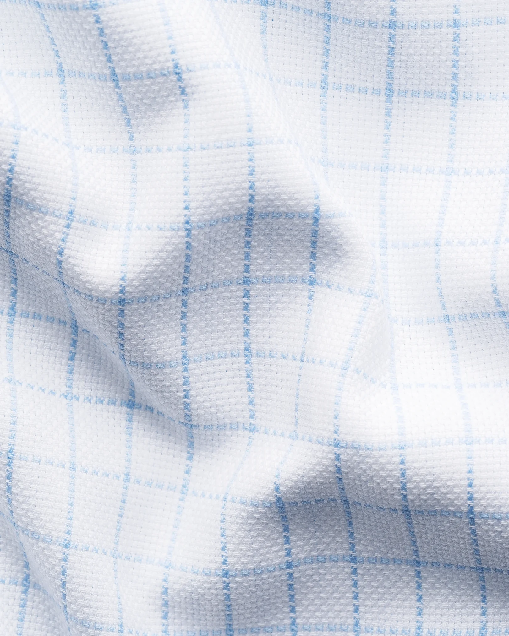 Eton - check royal oxford shirt light blue check