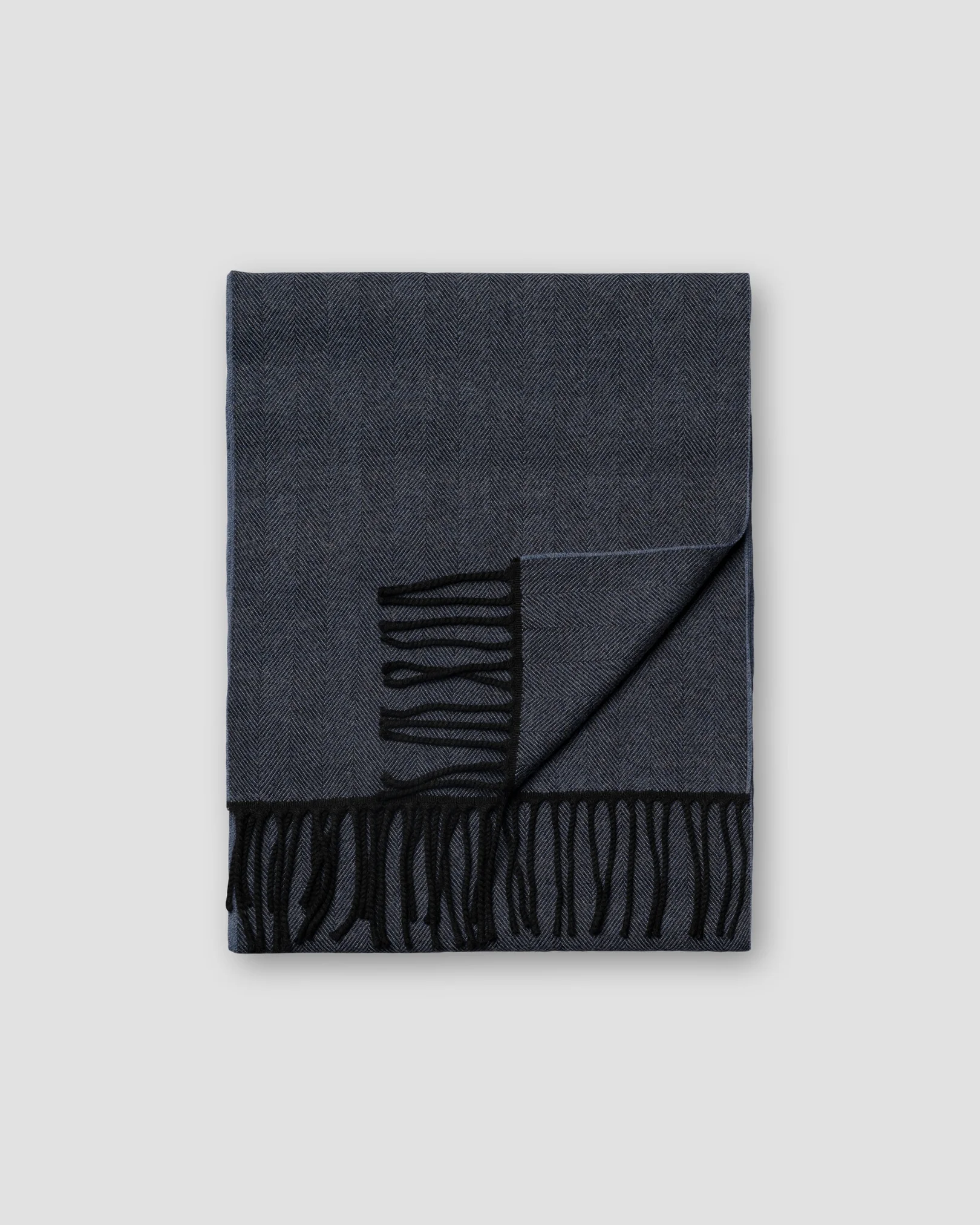 Eton - navy herringbone merino wool scarf