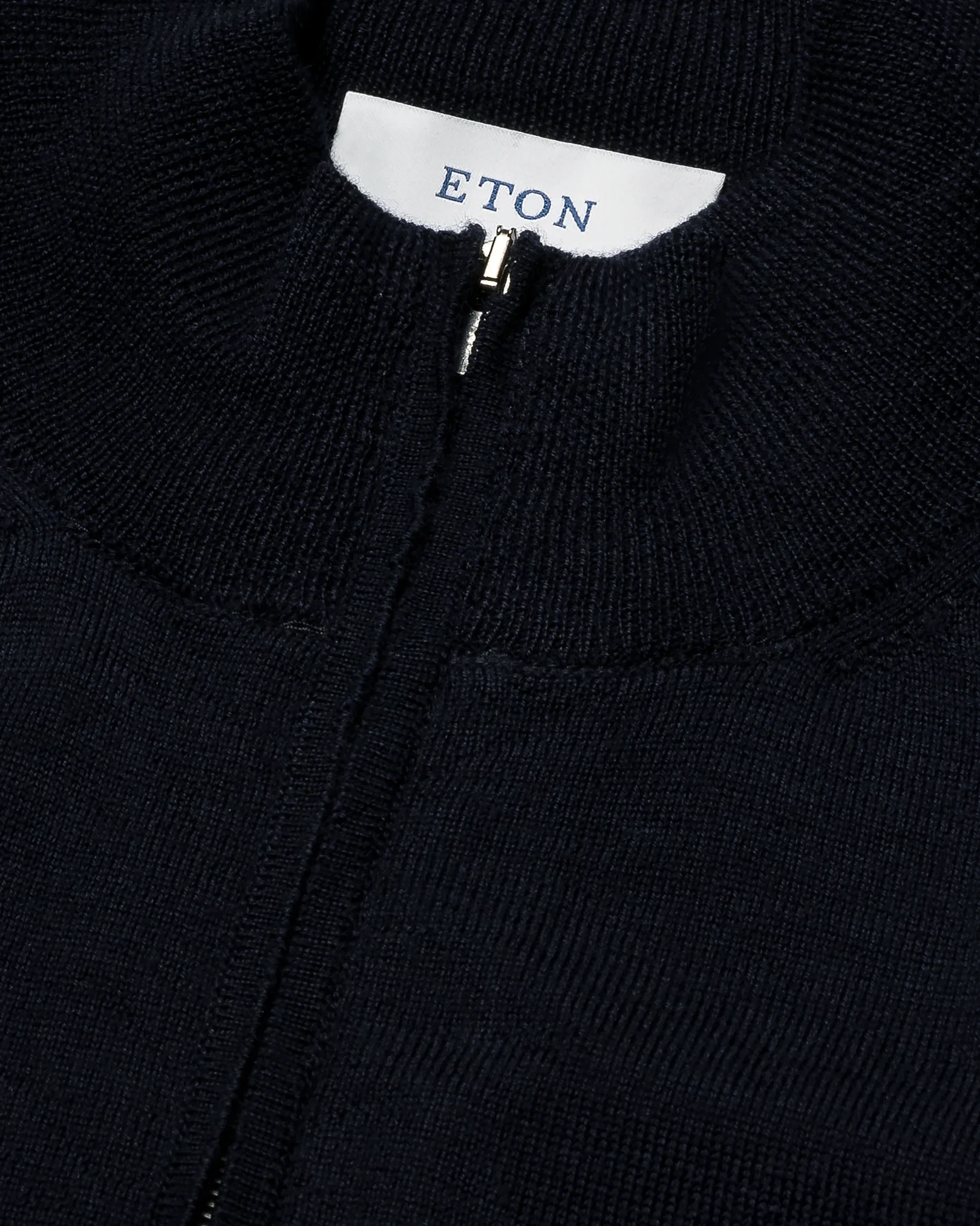 Eton - Fine Knit Half Zip Polo