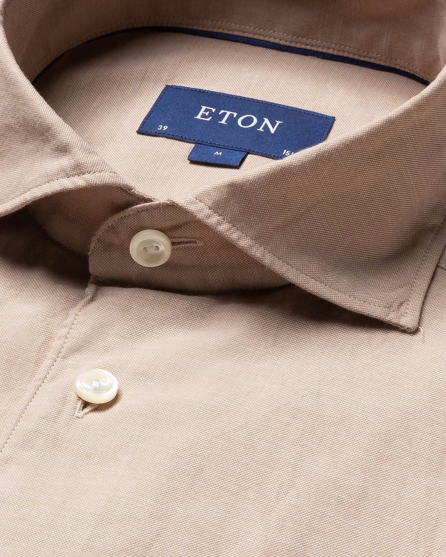 Eton - brown cotton silk twill shirt