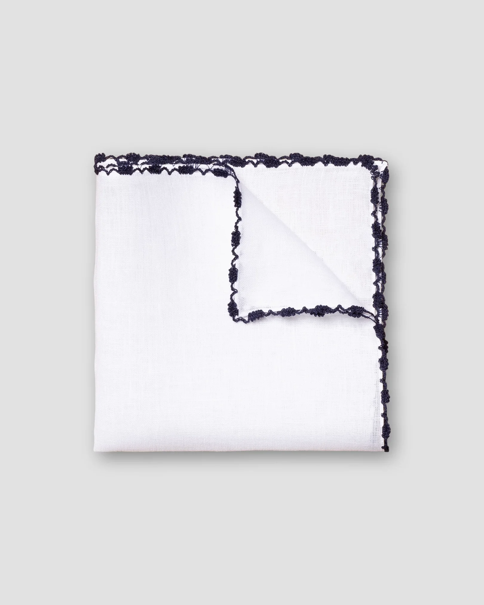 Eton - White Linen Pocket Square