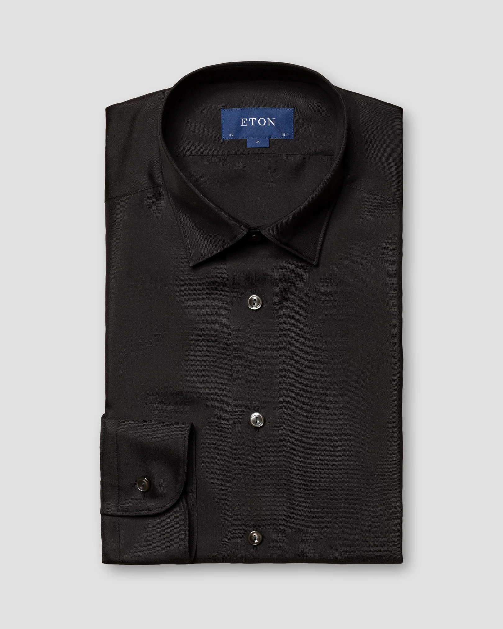 Eton - black silk pointed collar