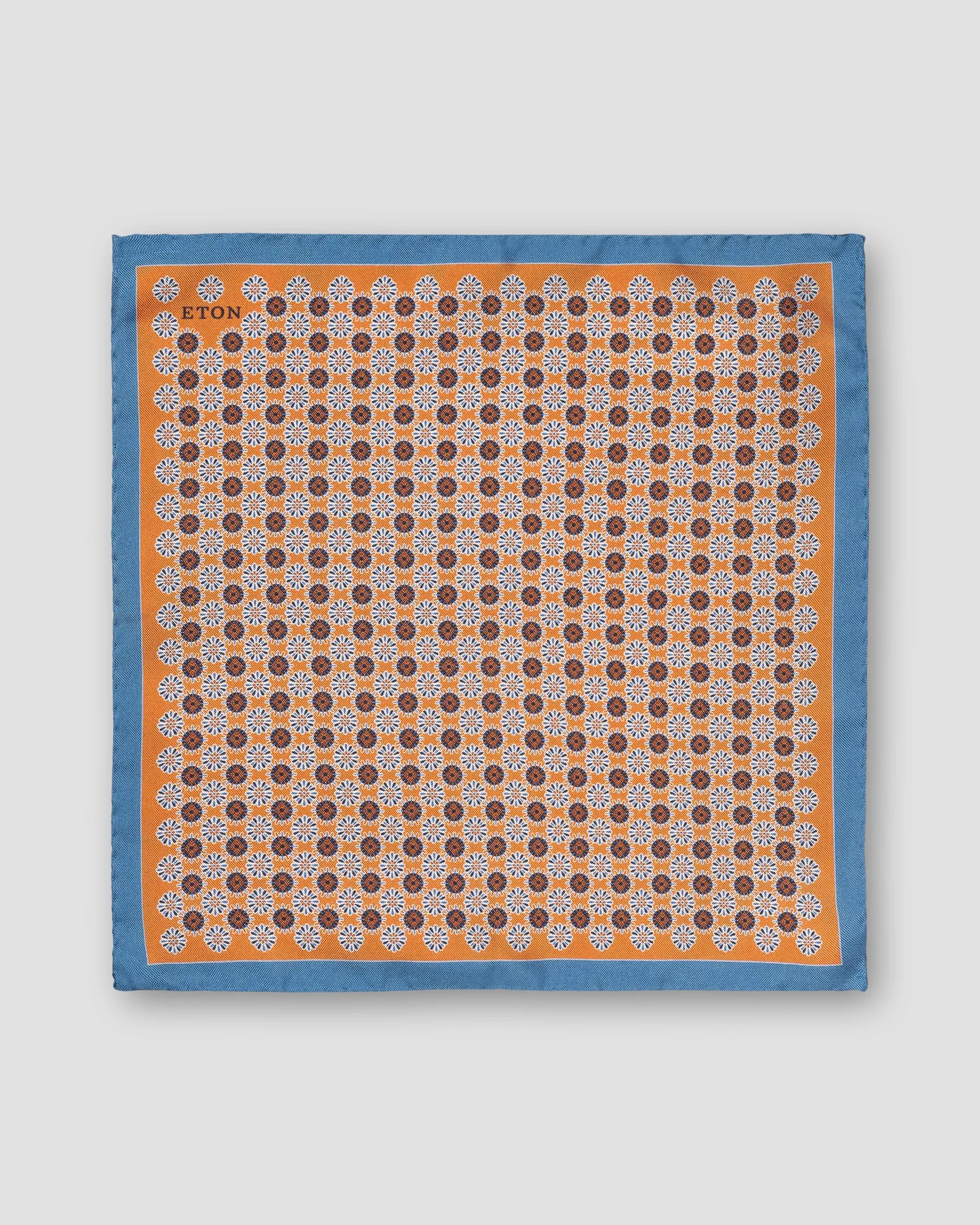 Eton - orange geometric silk pocket square