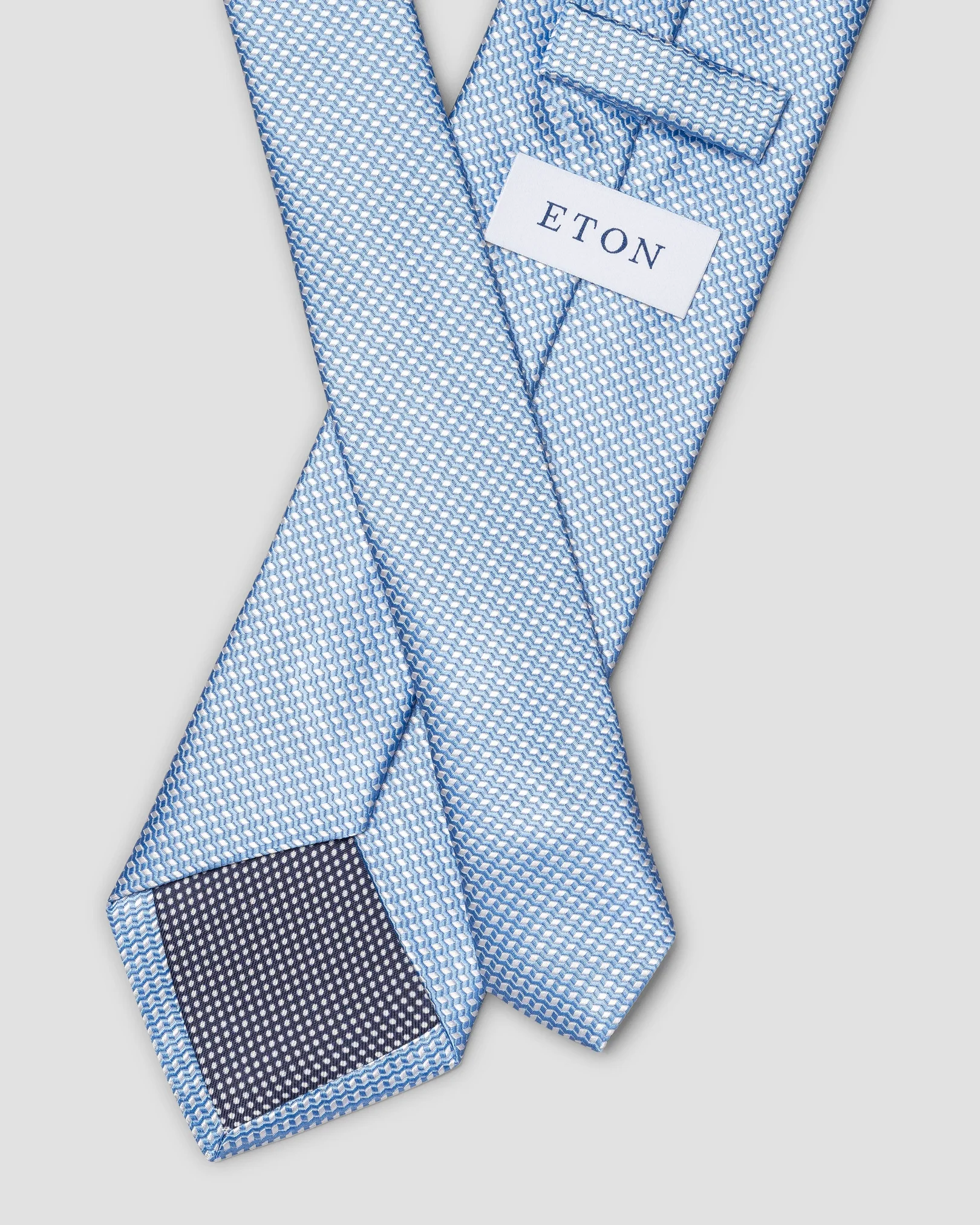 Blue Geometric Woven Tie