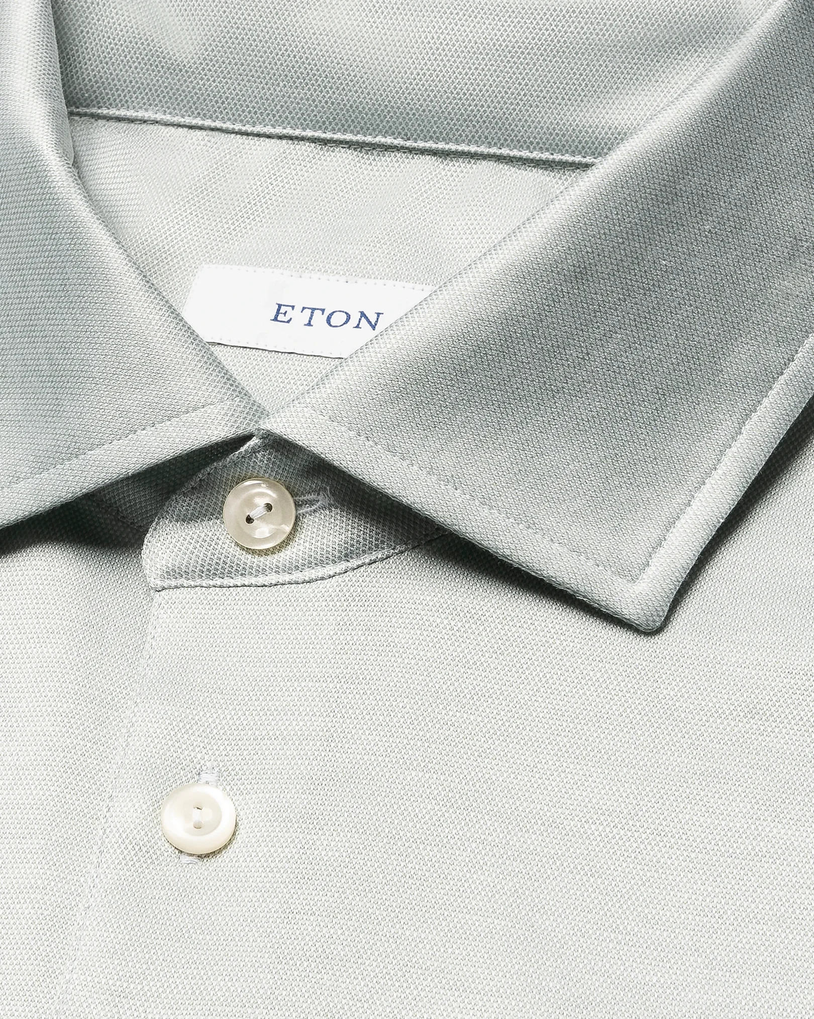 Eton - mid green jaquard filo di scozia polo shirt