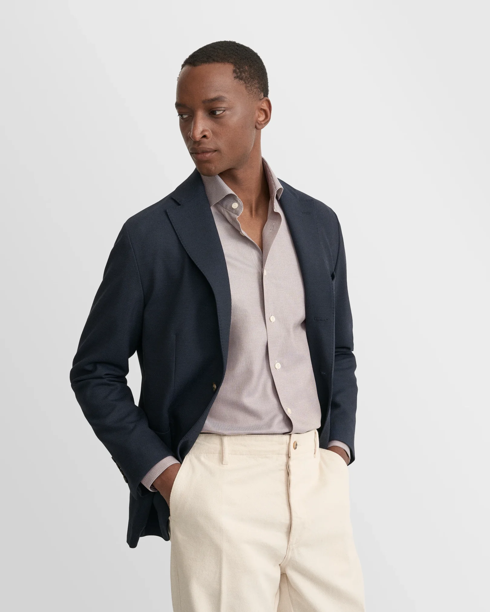 Eton - brown semi solid dobby shirt