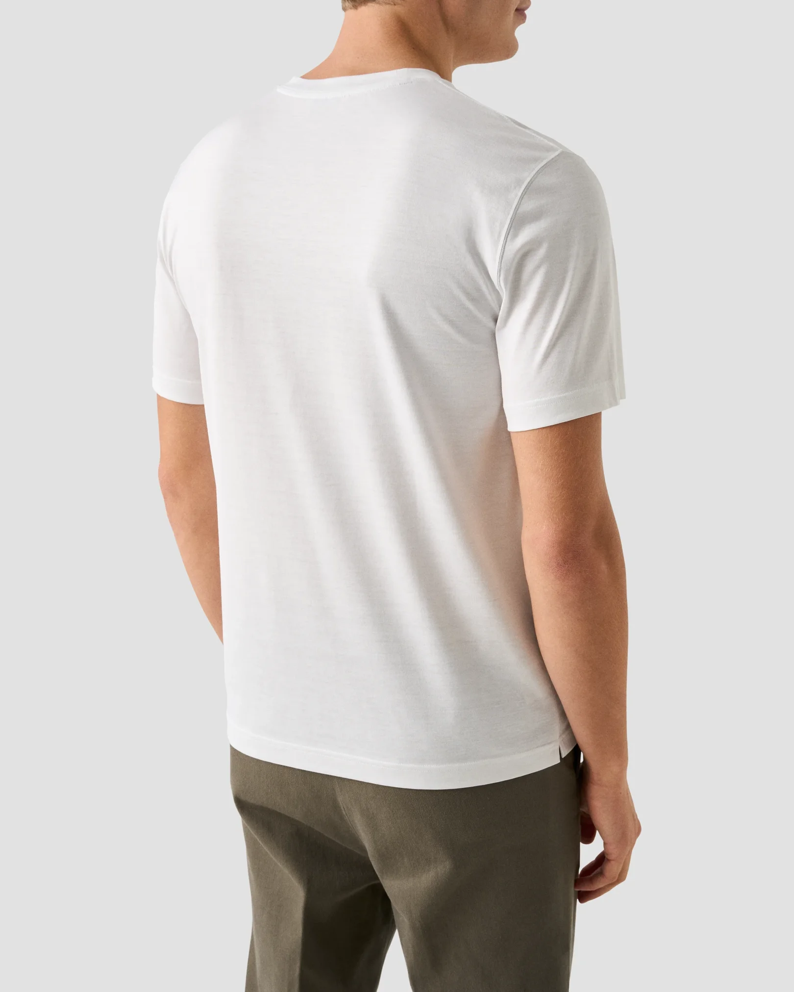 Eton - white cotton and silk t shirt