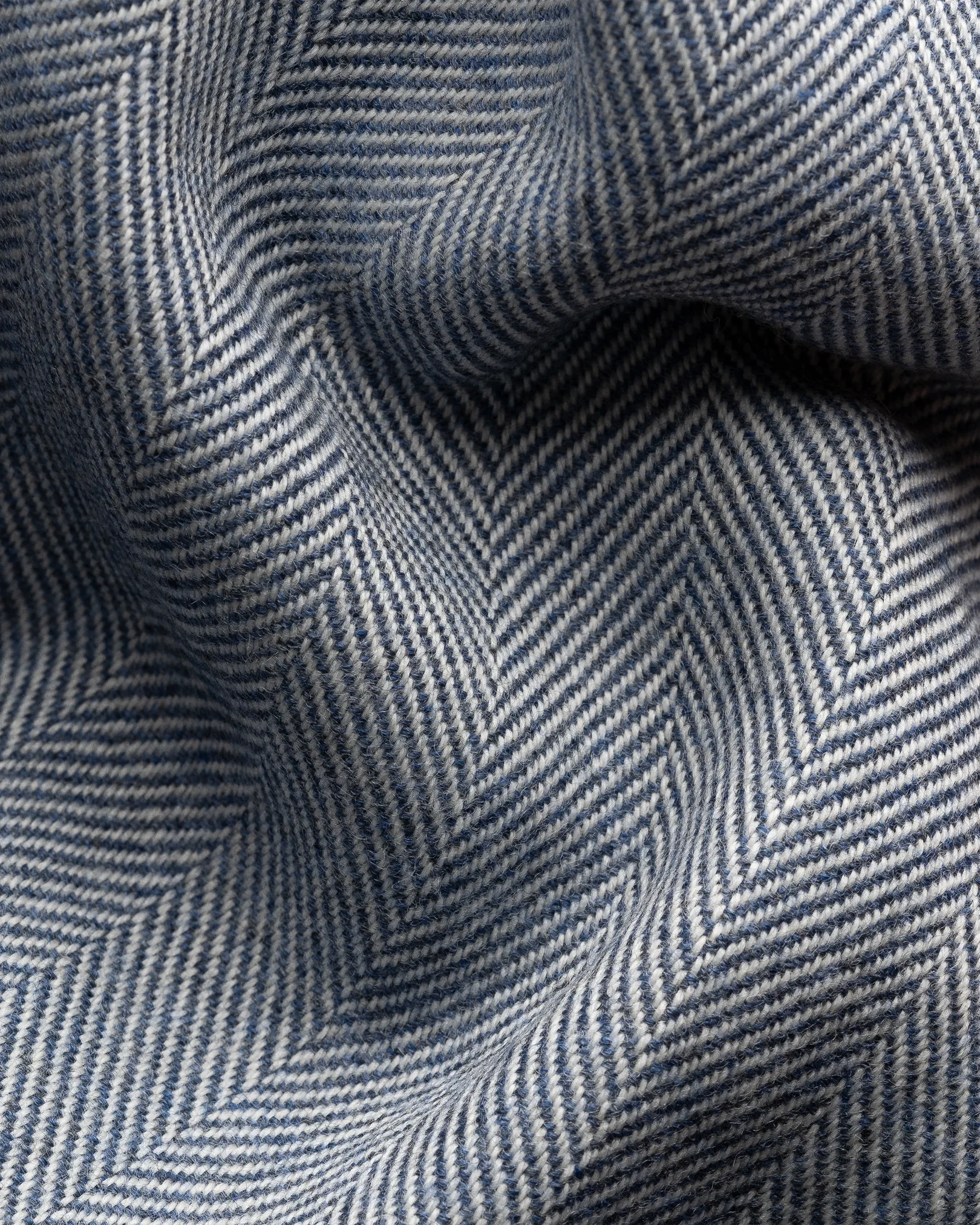 Eton - mid blue herringbone merino scarf