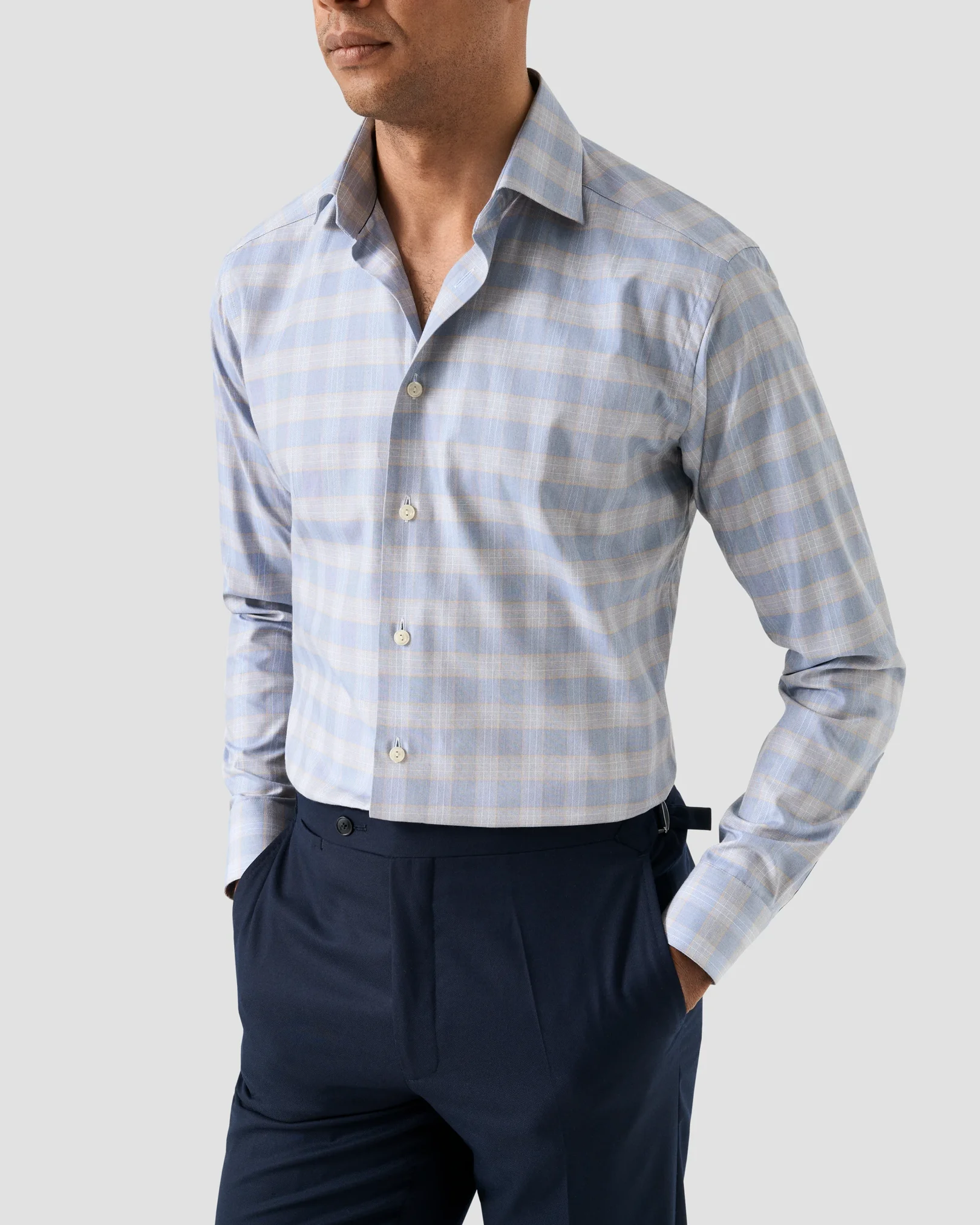 Eton - check twill shirt