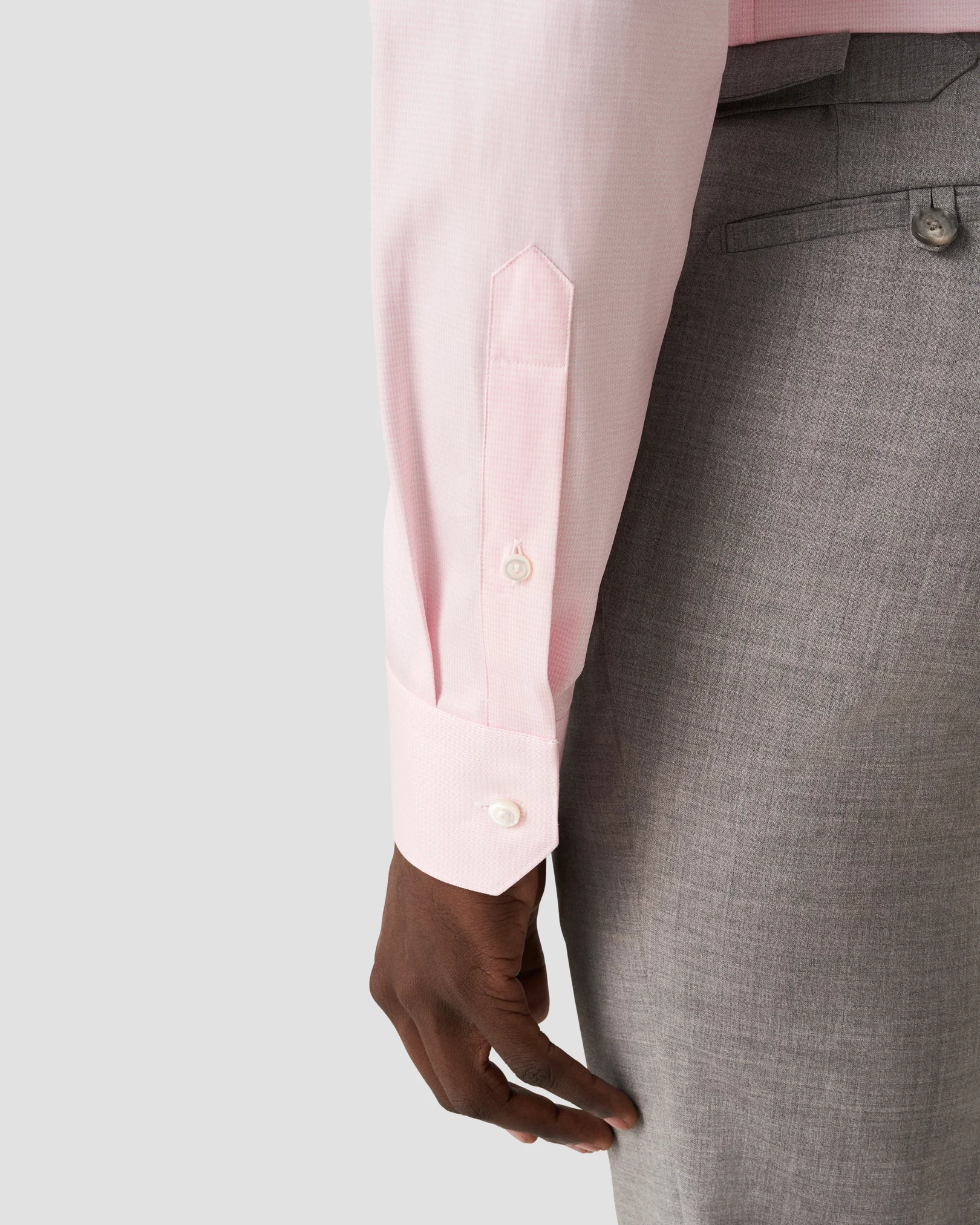 Eton - checked pink supima twill shirt