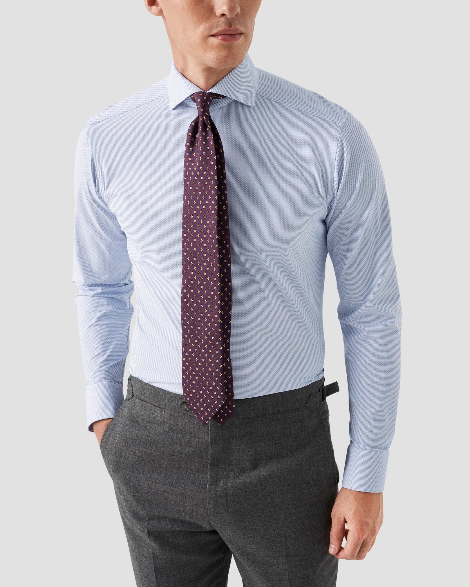 Eton - mid blue strech twill