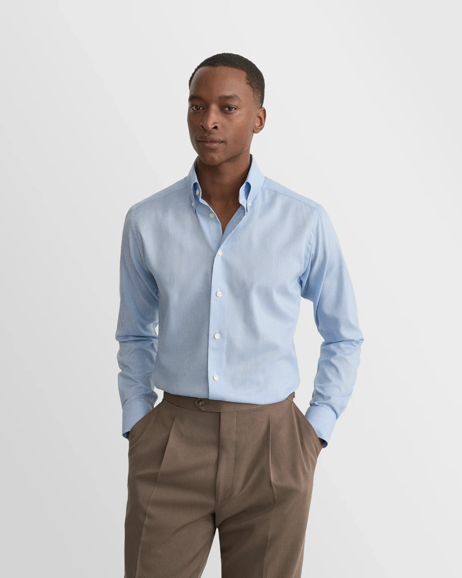 Eton - light blue solid signature oxford shirt
