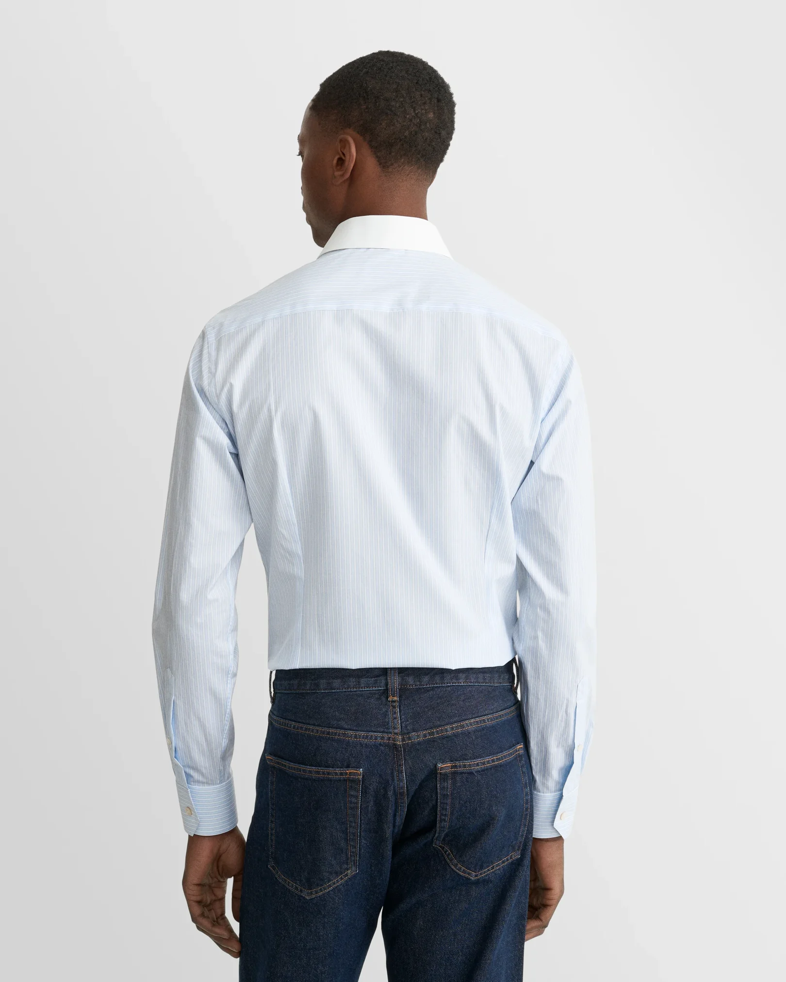Eton - light blue white collar supima 120 shirt