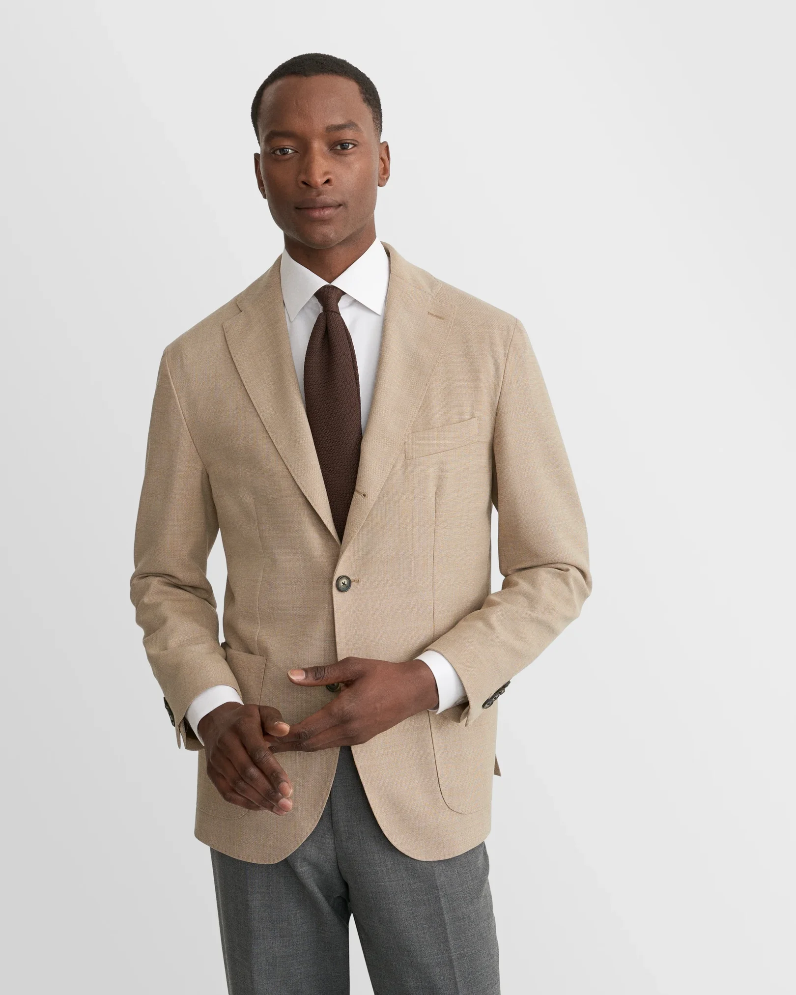 Eton - beige lana tech structure soft jacket