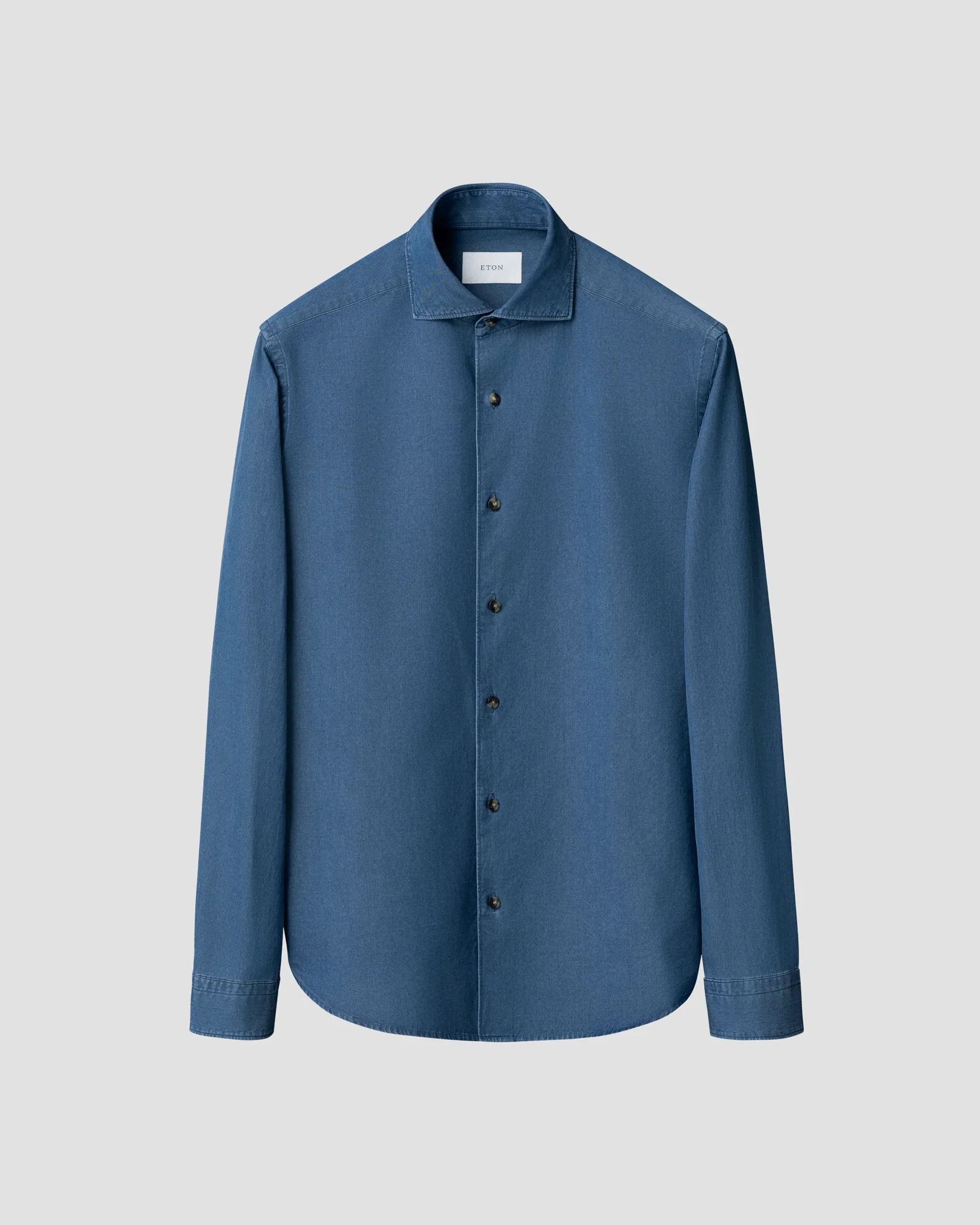 Eton - navy blue lightweight denim shirt wide spread 258