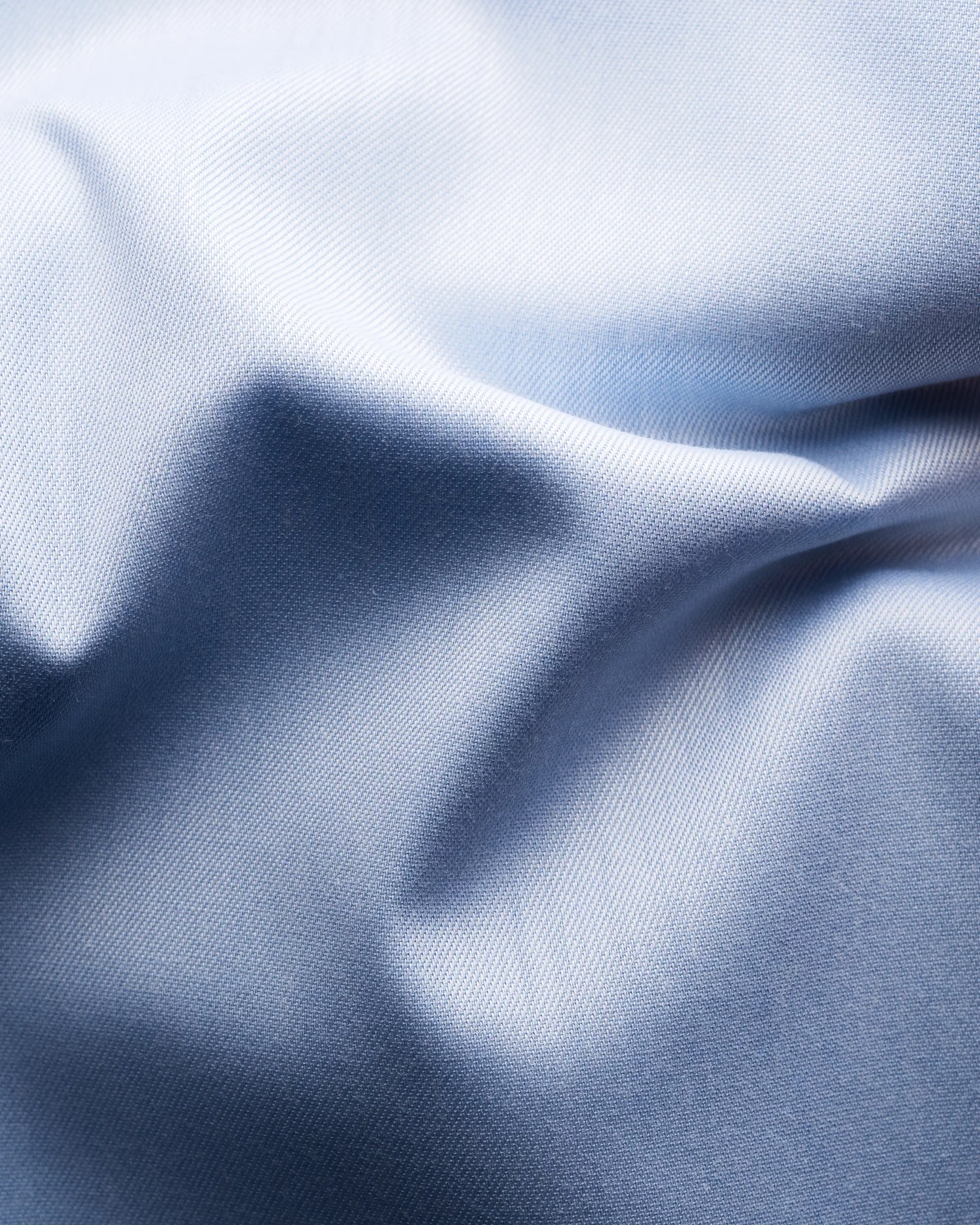 Eton - Light Blue Signature Twill Shirt - Floral Contrast Details