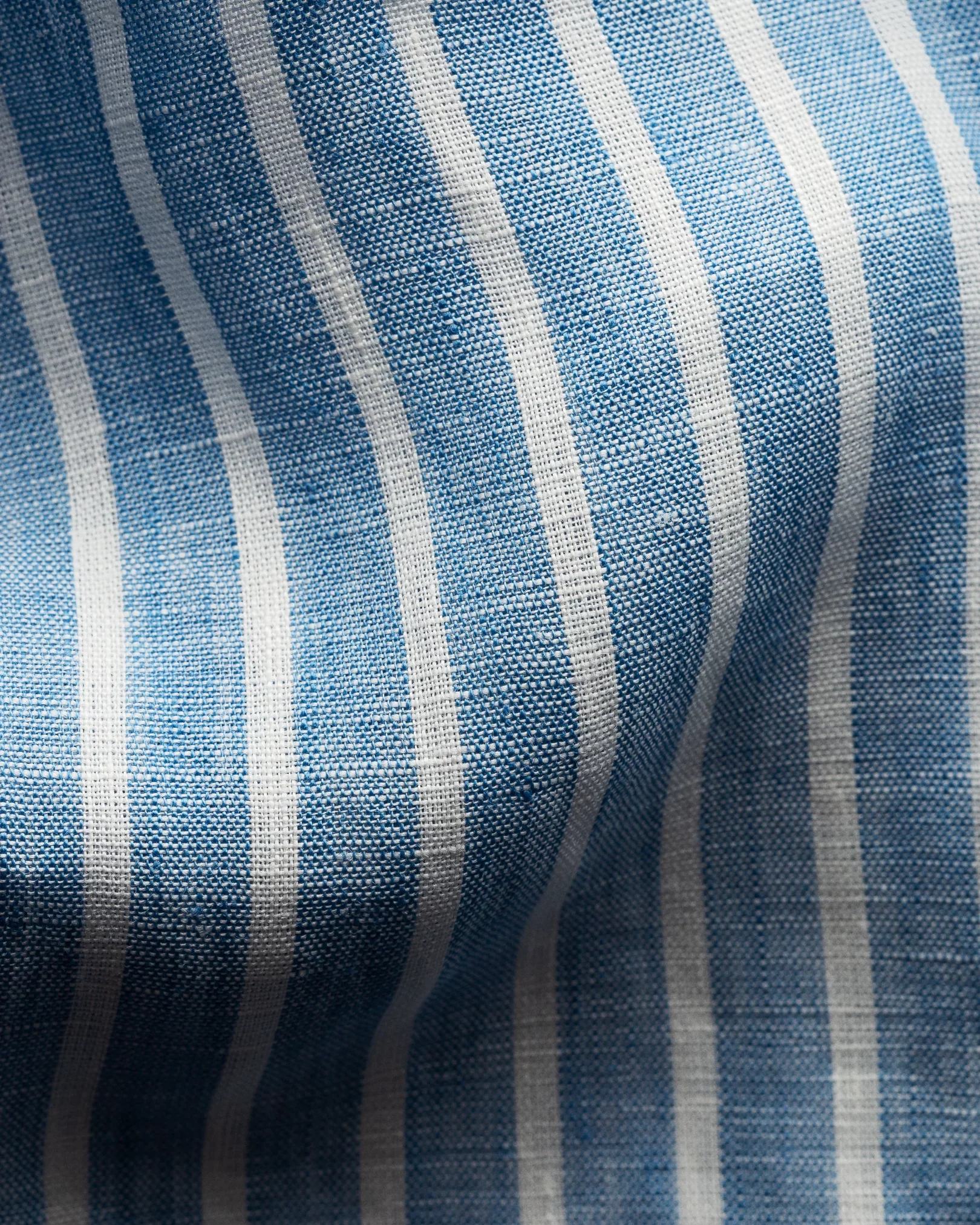 Eton - mid blue striped linen