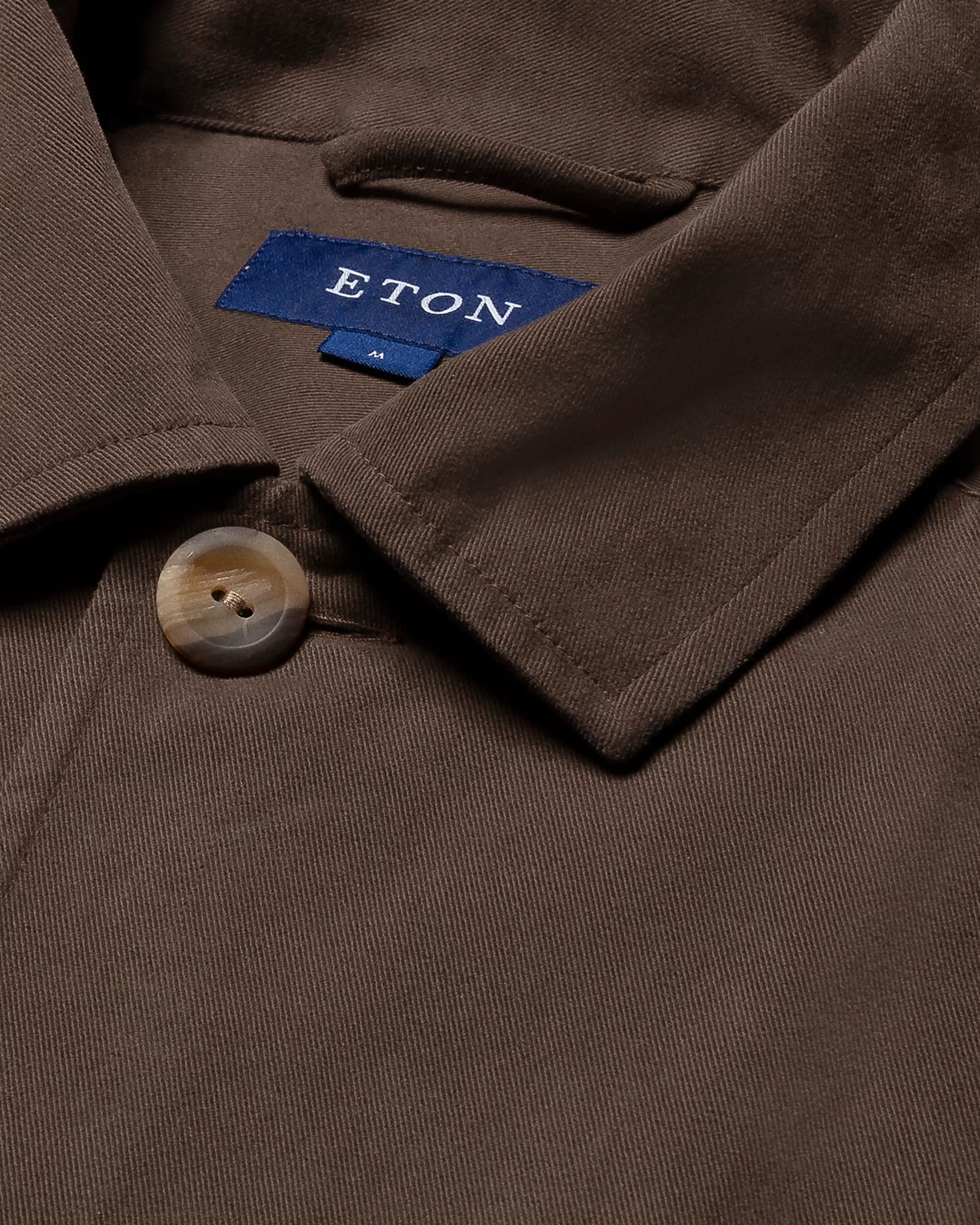 Eton - brown twill brushed overshirt