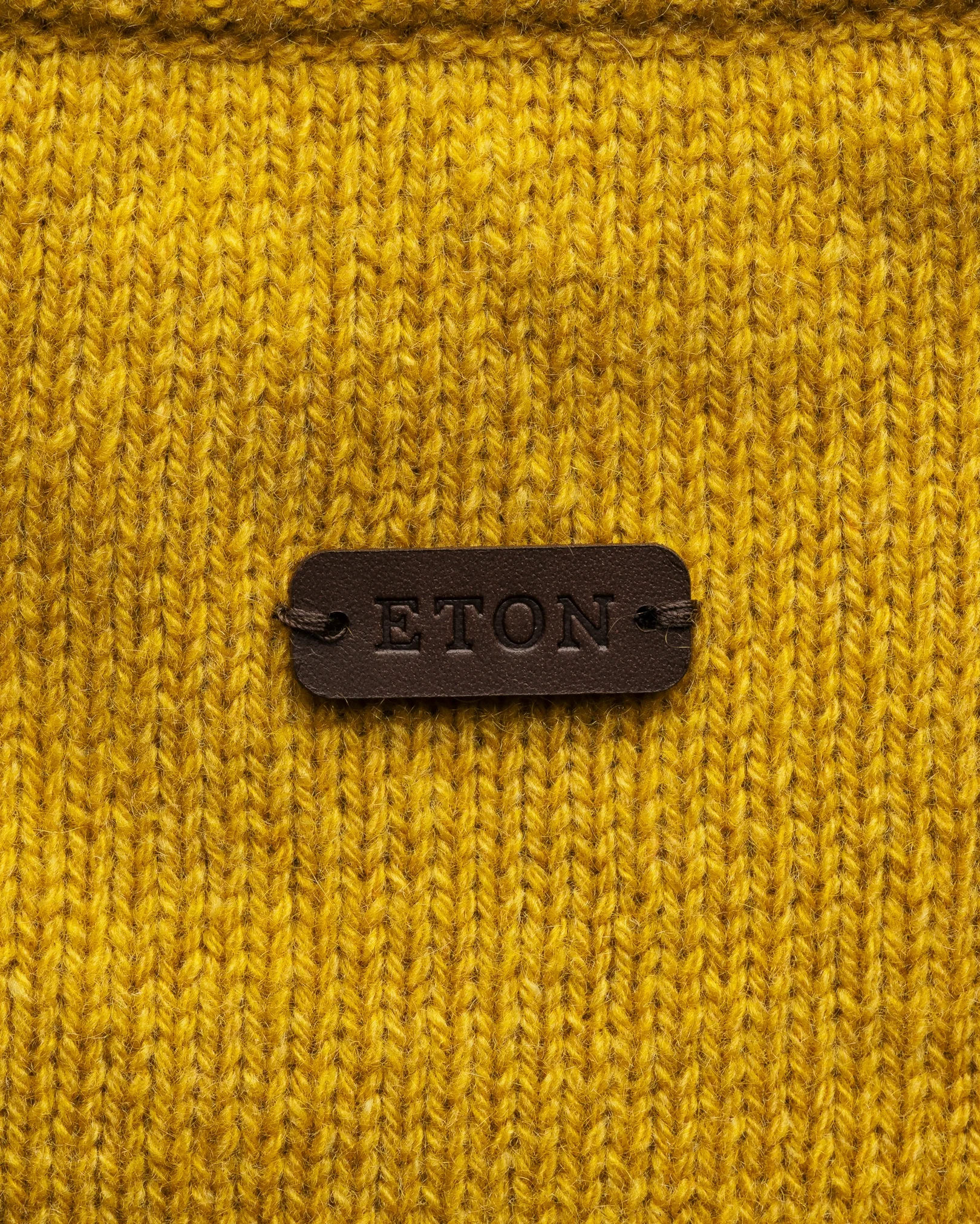 Eton - yellow cashmere knit crew neck