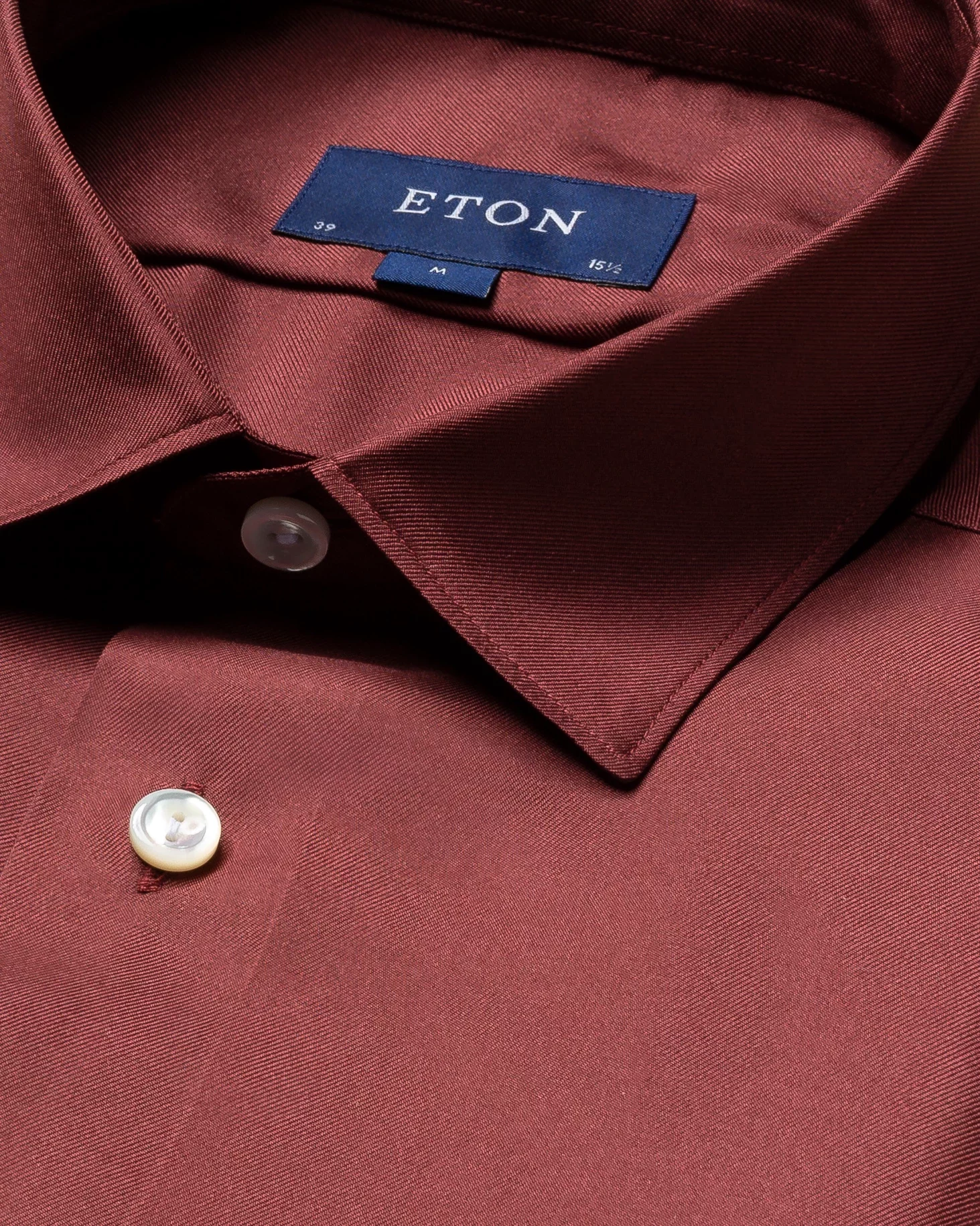 Eton - red silk shirt pointed single rounded slim soft