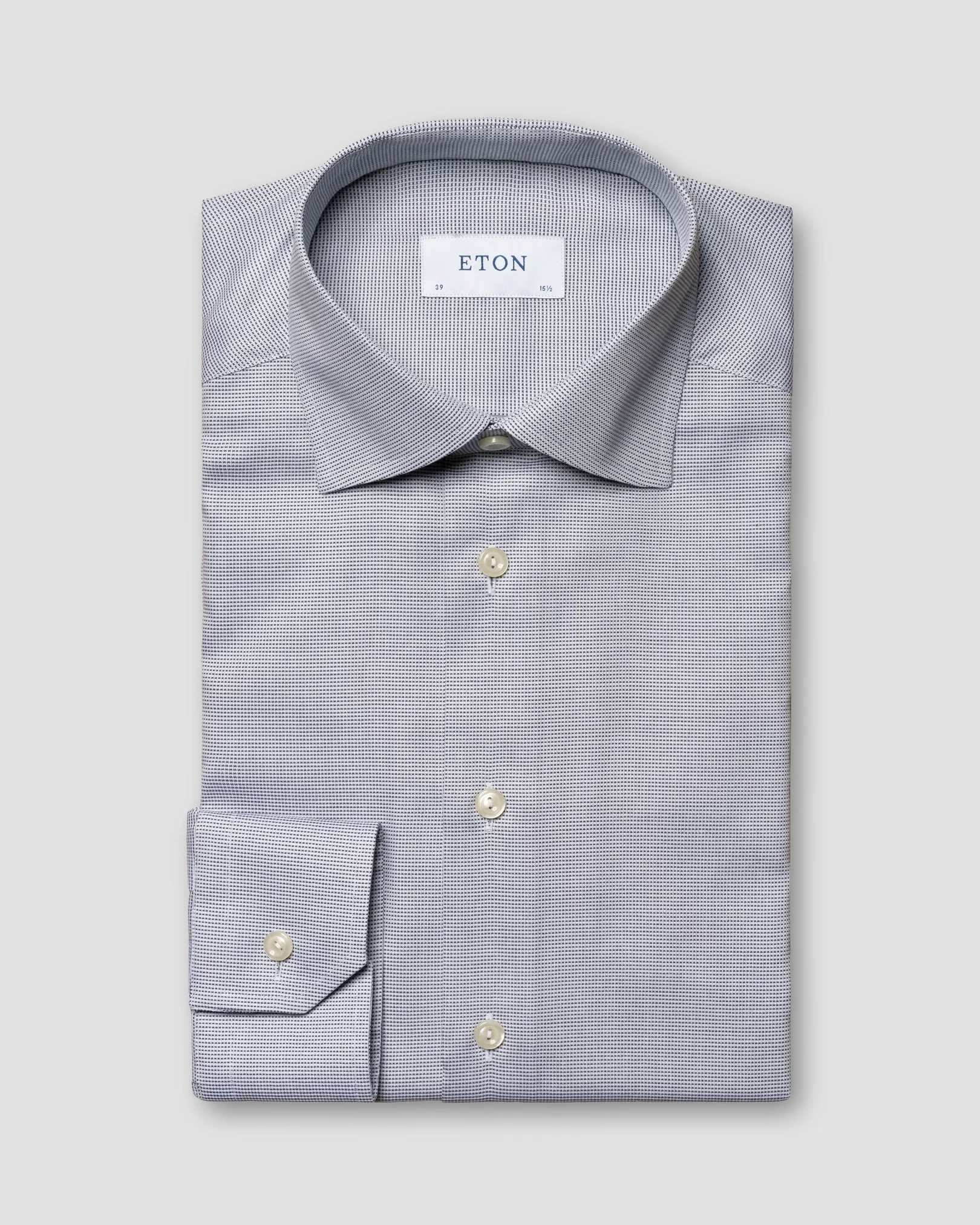 Navy Twill Shirt - Eton