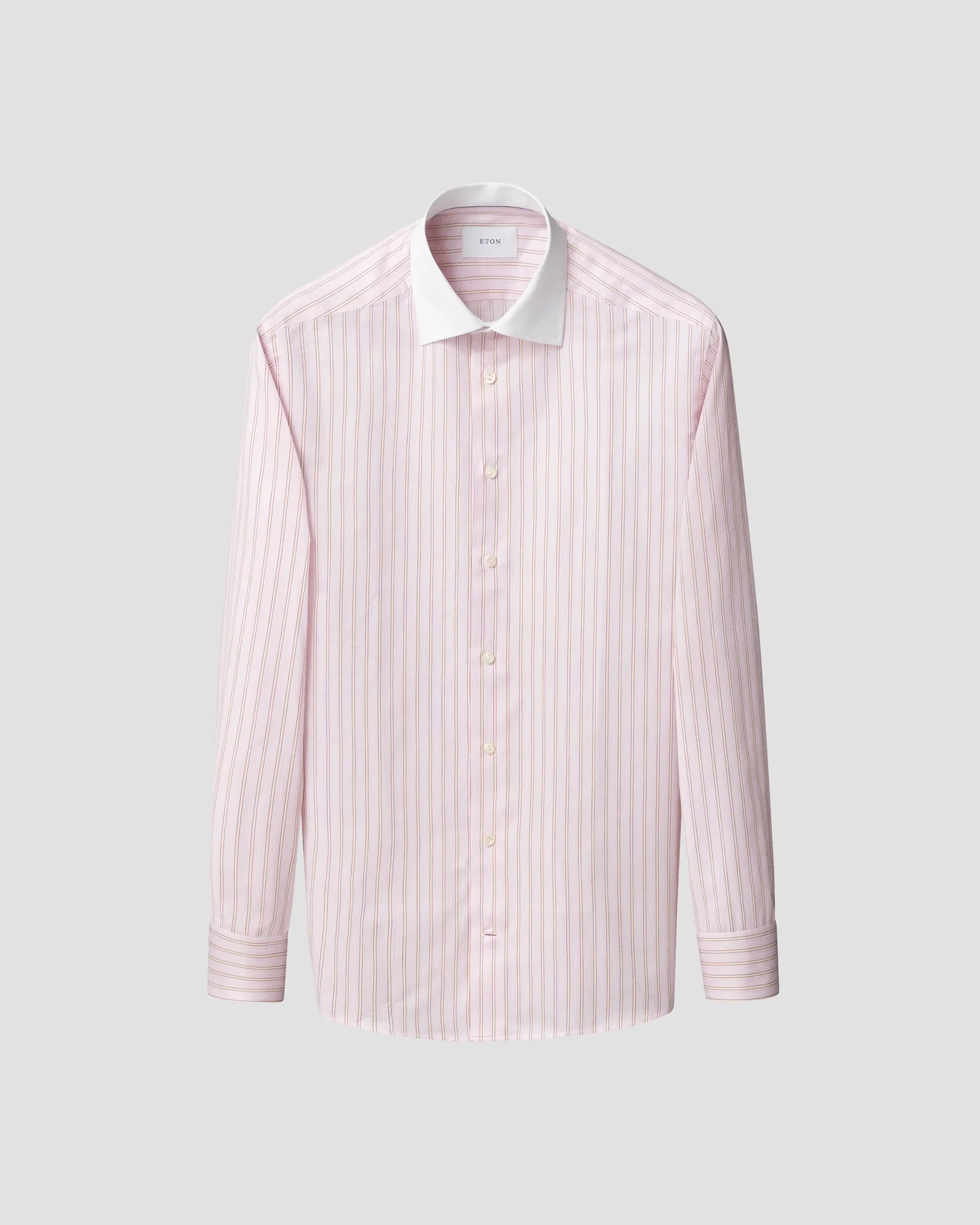 Eton - striped white collar signature twill shirt cut away single