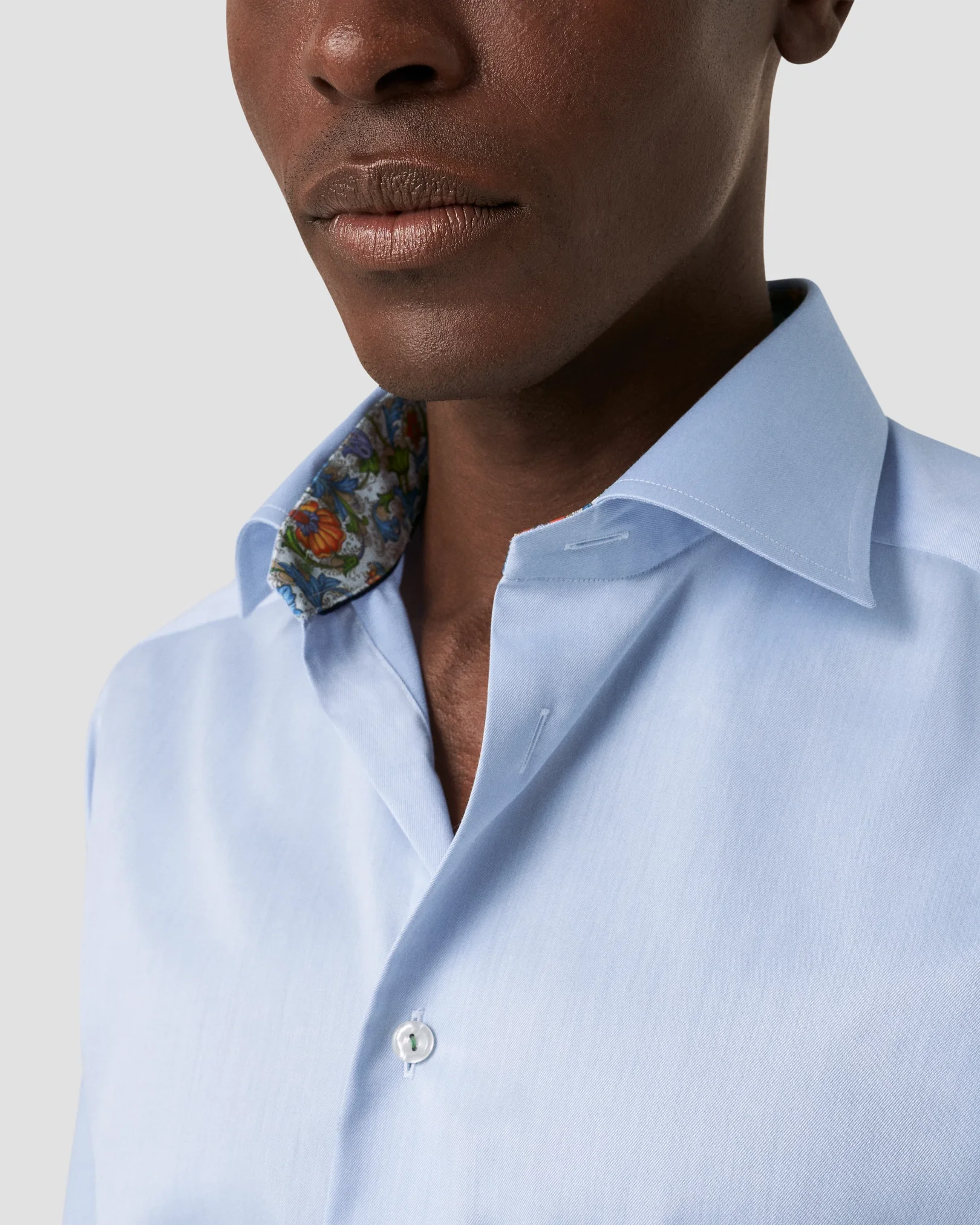 Eton - floral detailed twill shirt