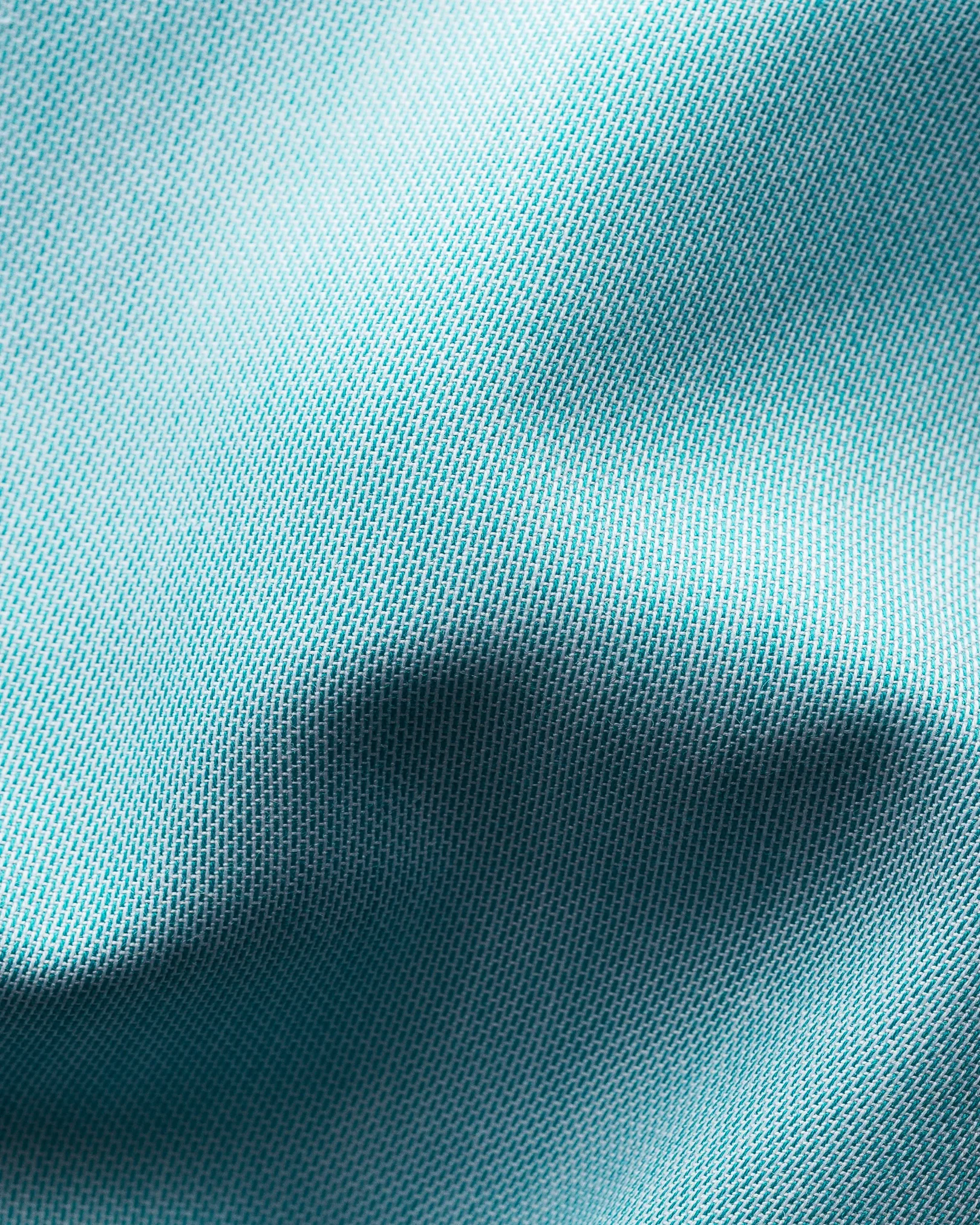 Eton - turquoise twill shirt navy piping