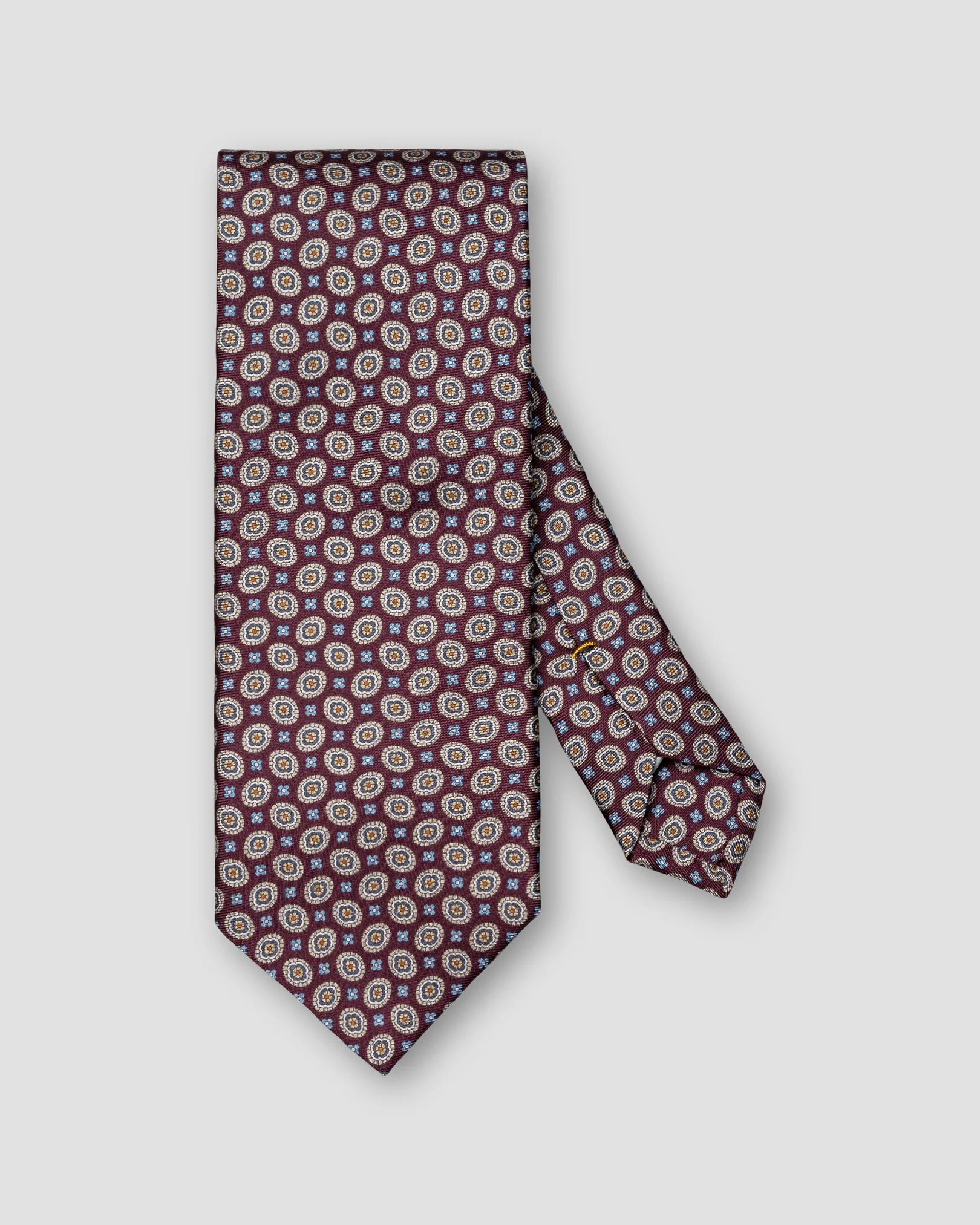 Eton - dark red medallion silk twill printed tie