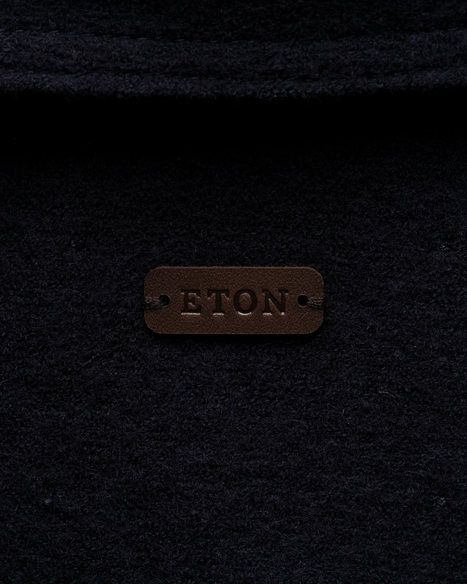 Eton - navy blue boiled wool cotton shirt jacket