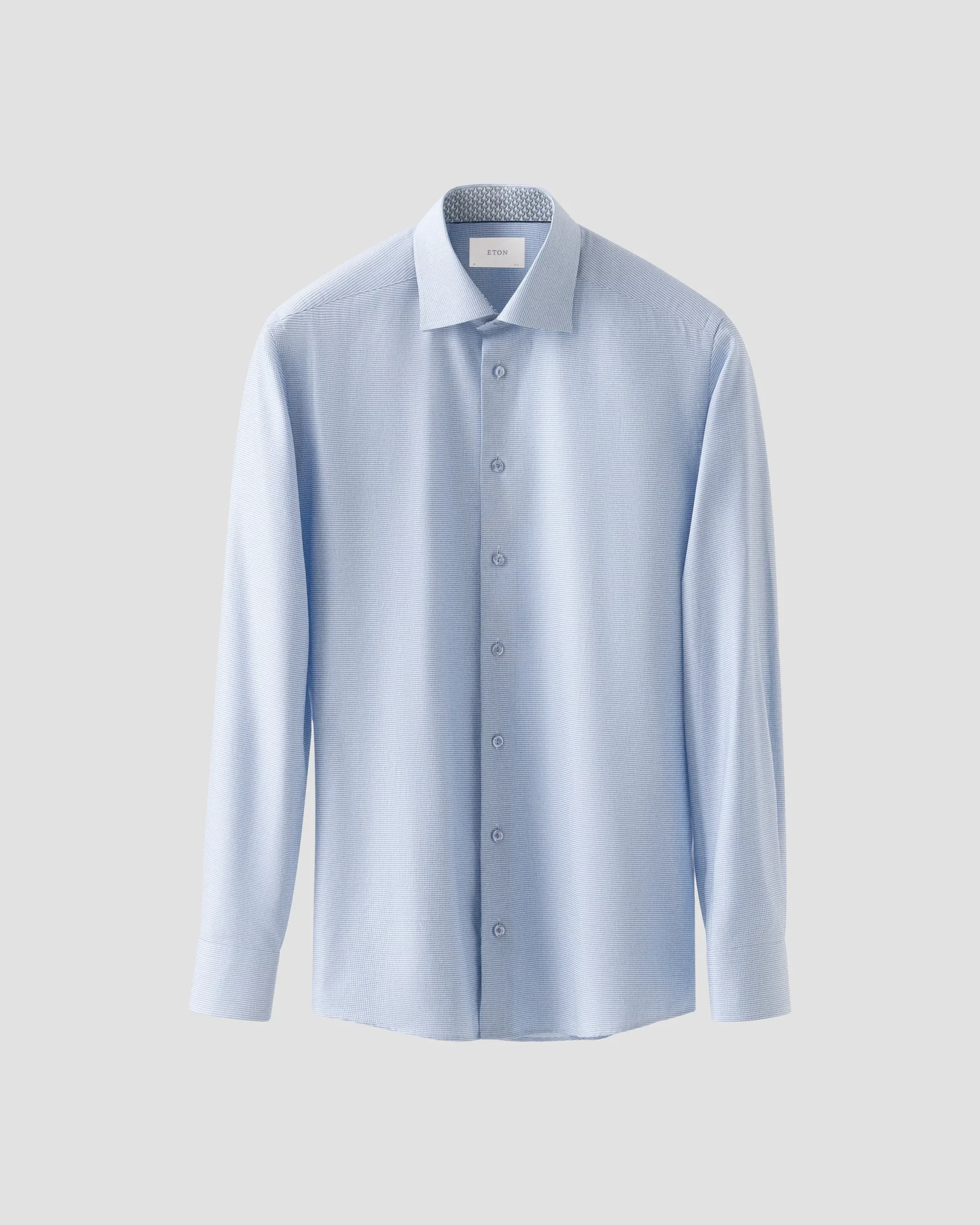 Eton - light blue semi solid effect dobby shirt