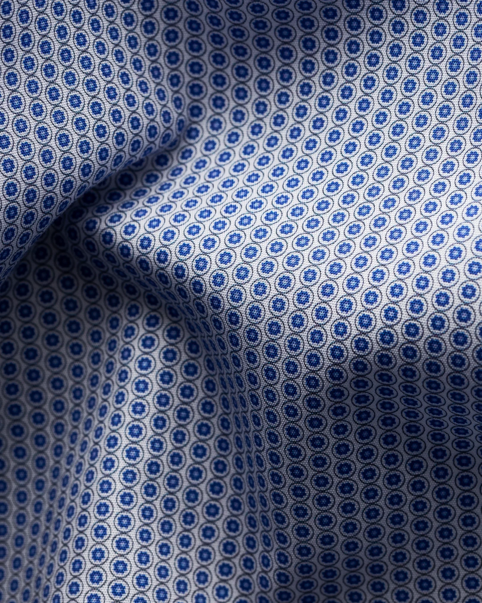 Eton - blue glass print poplin shirt short sleeve