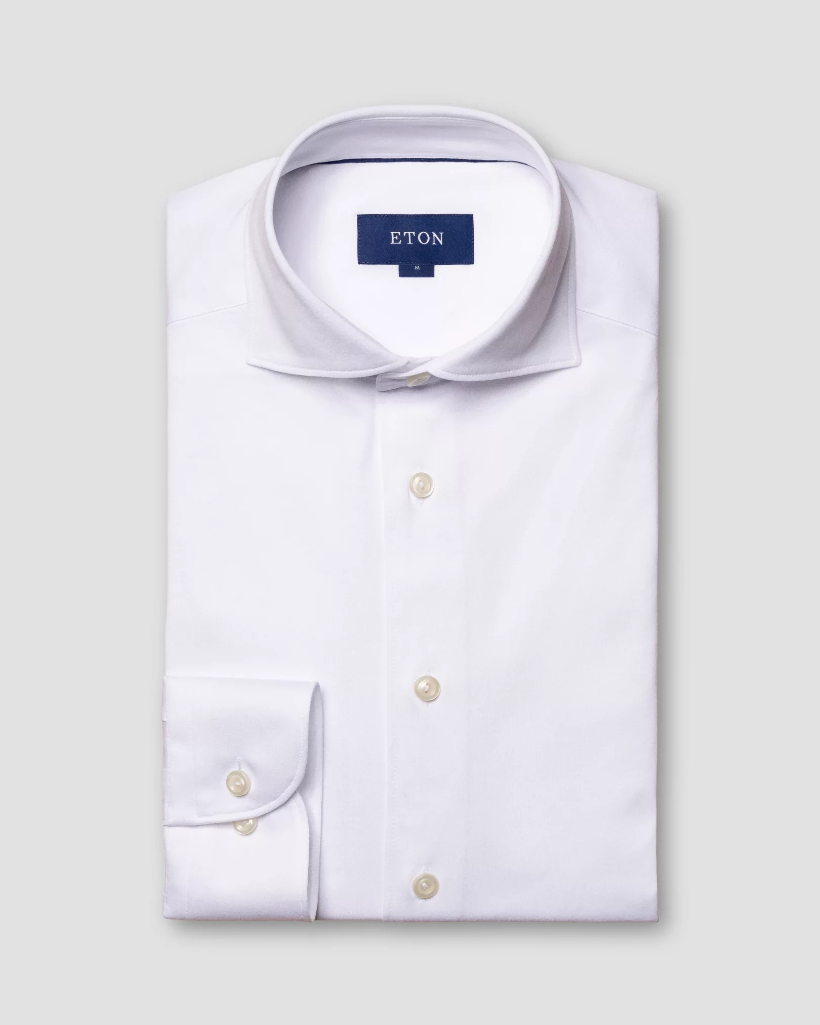 White Mélange Jersey Shirt - Eton