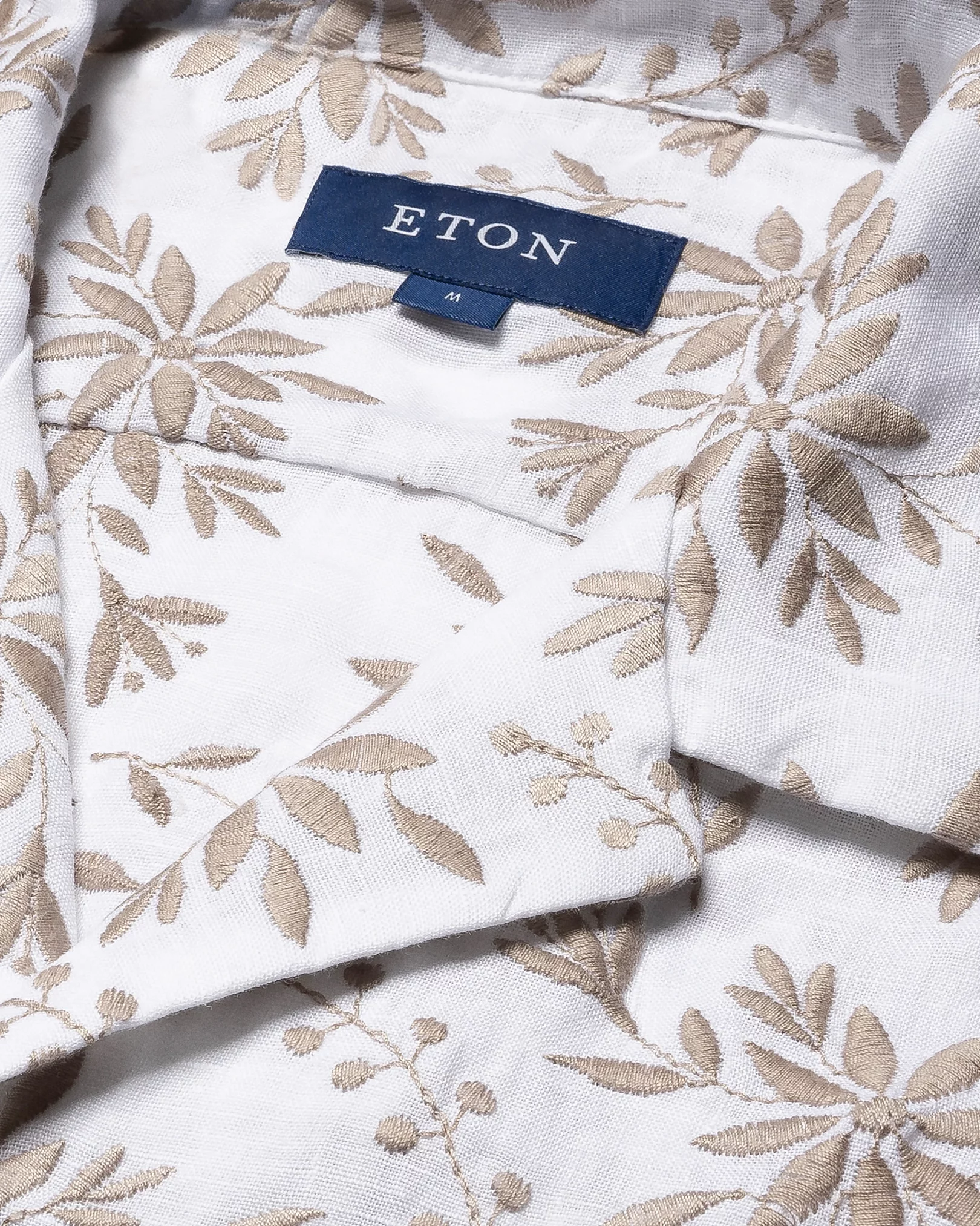 Eton - white linen resort embriodery flower print