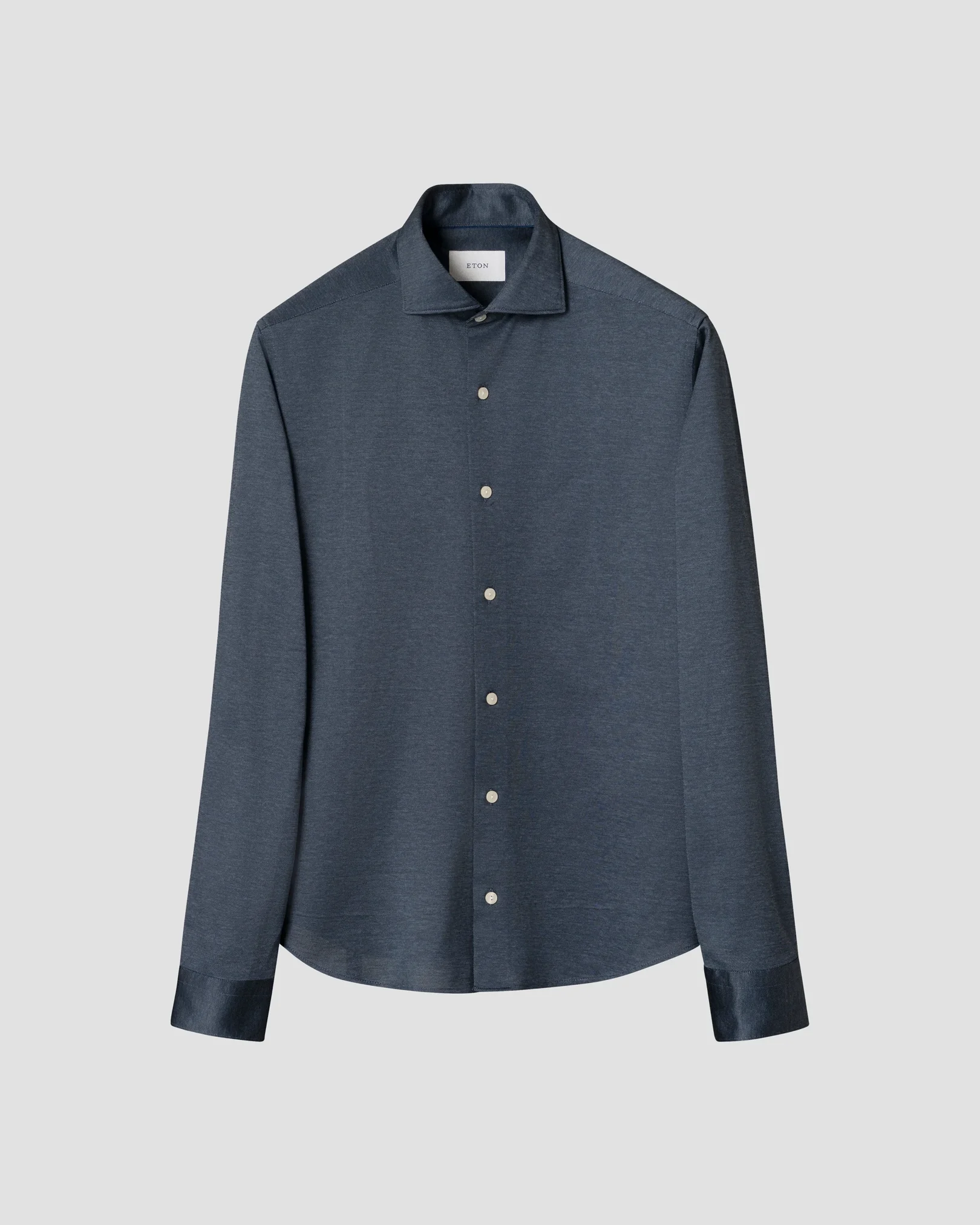 Eton - blue filo di scozia knit shirt