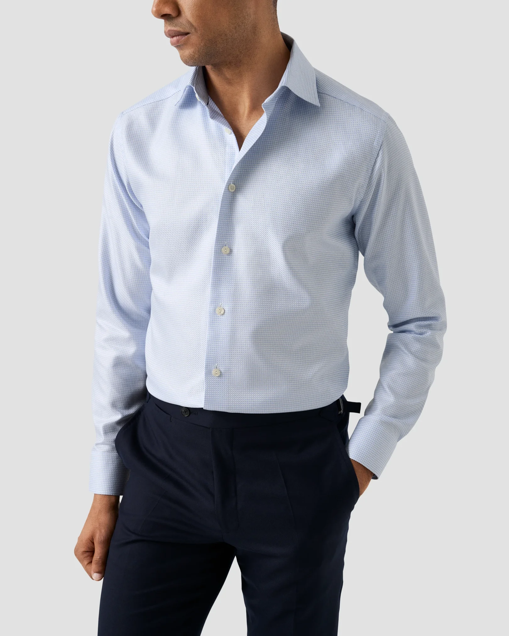 Eton - houndstooth king twill shirt