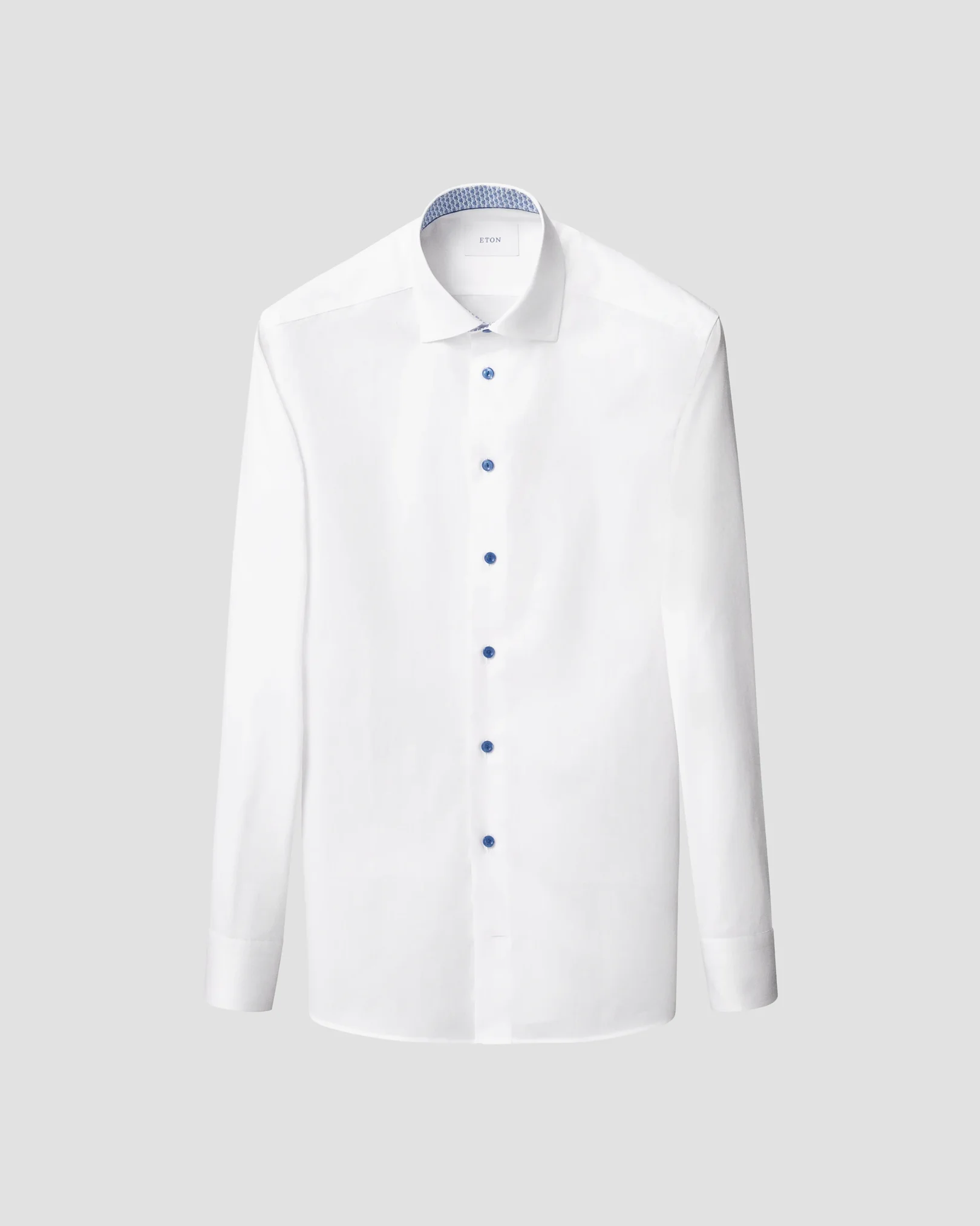 Eton - white floral effect signature twill shirt cut away 258