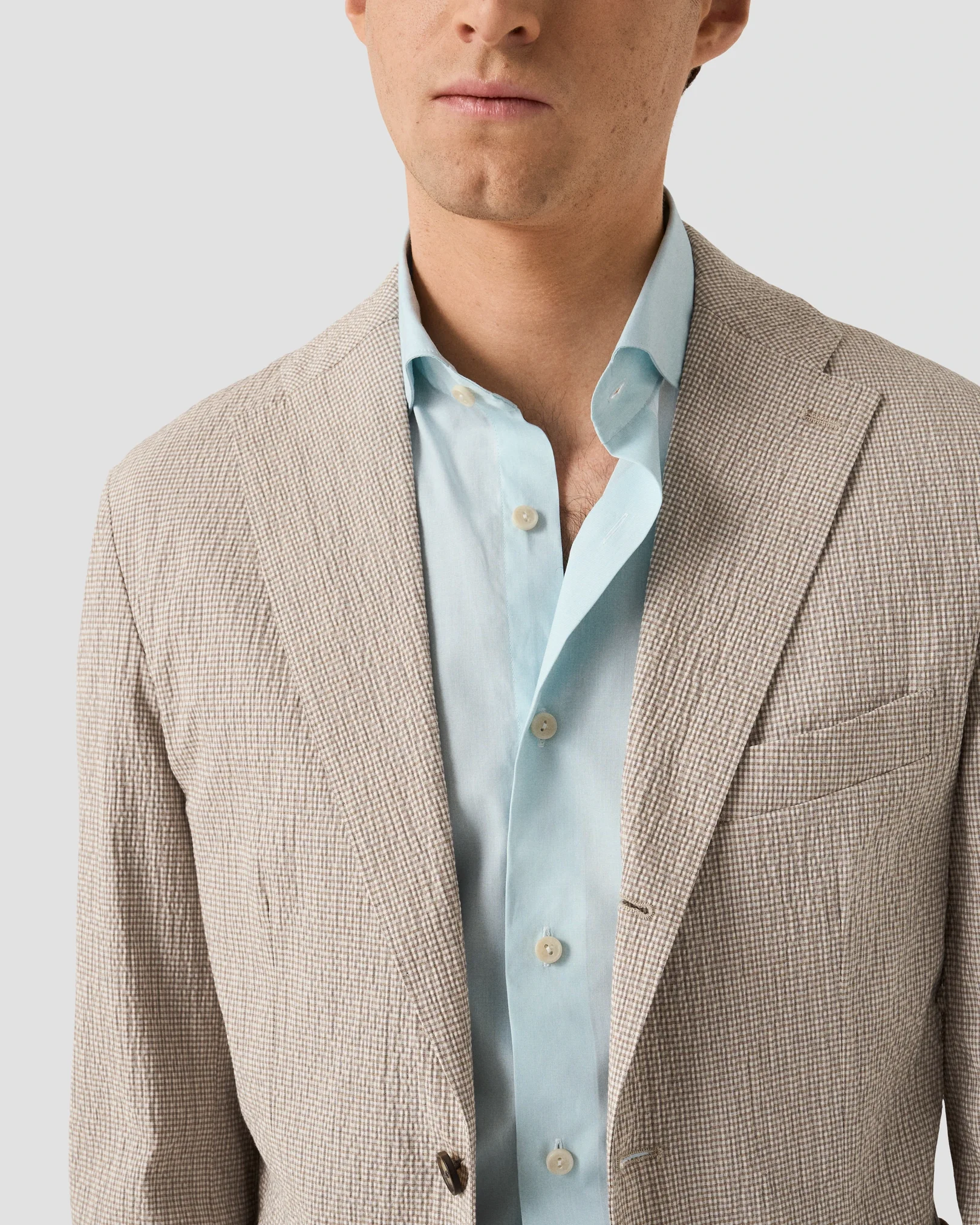 Eton - light green end on end breeze poplin shirt