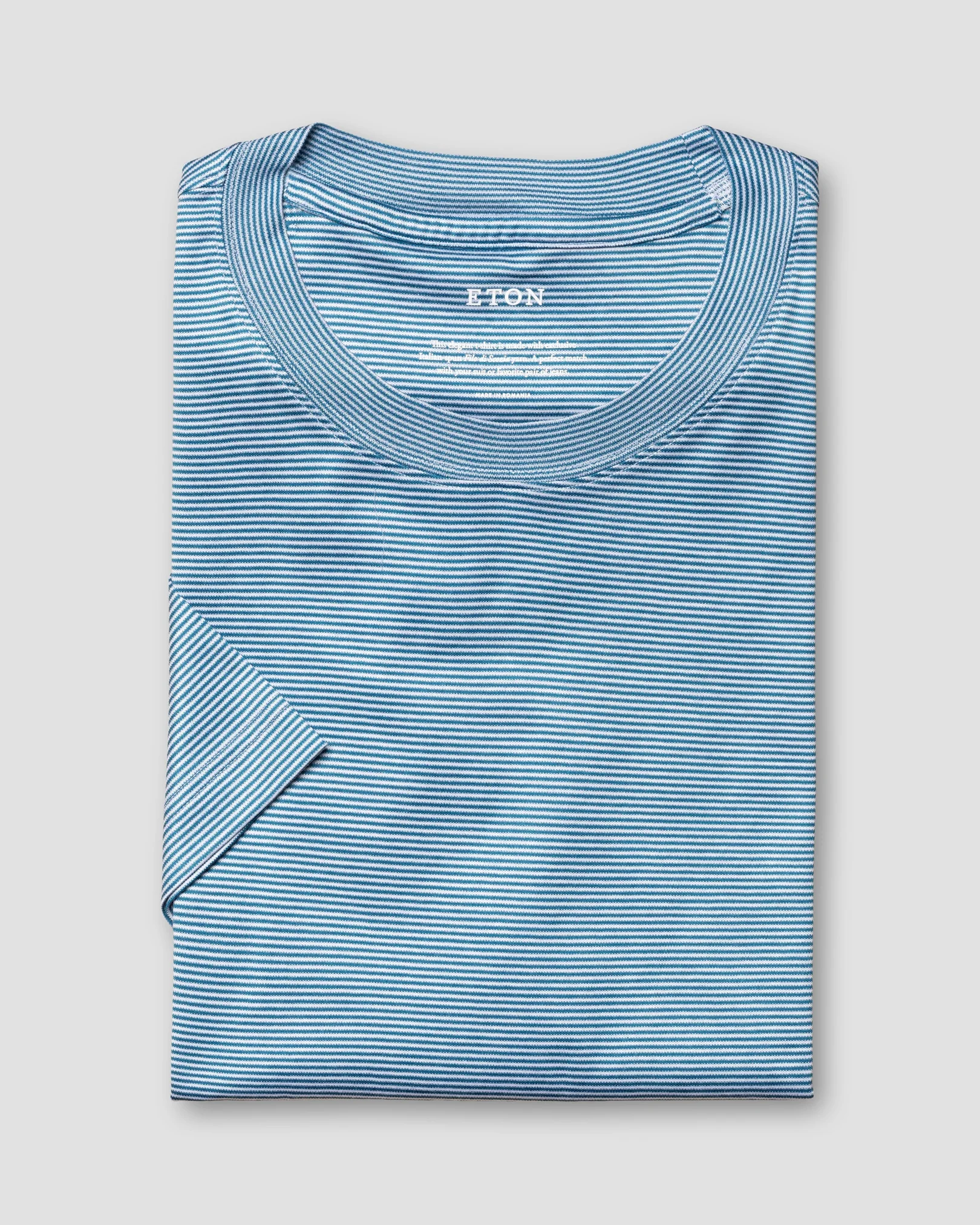 Eton - mid blue interlock t shirt