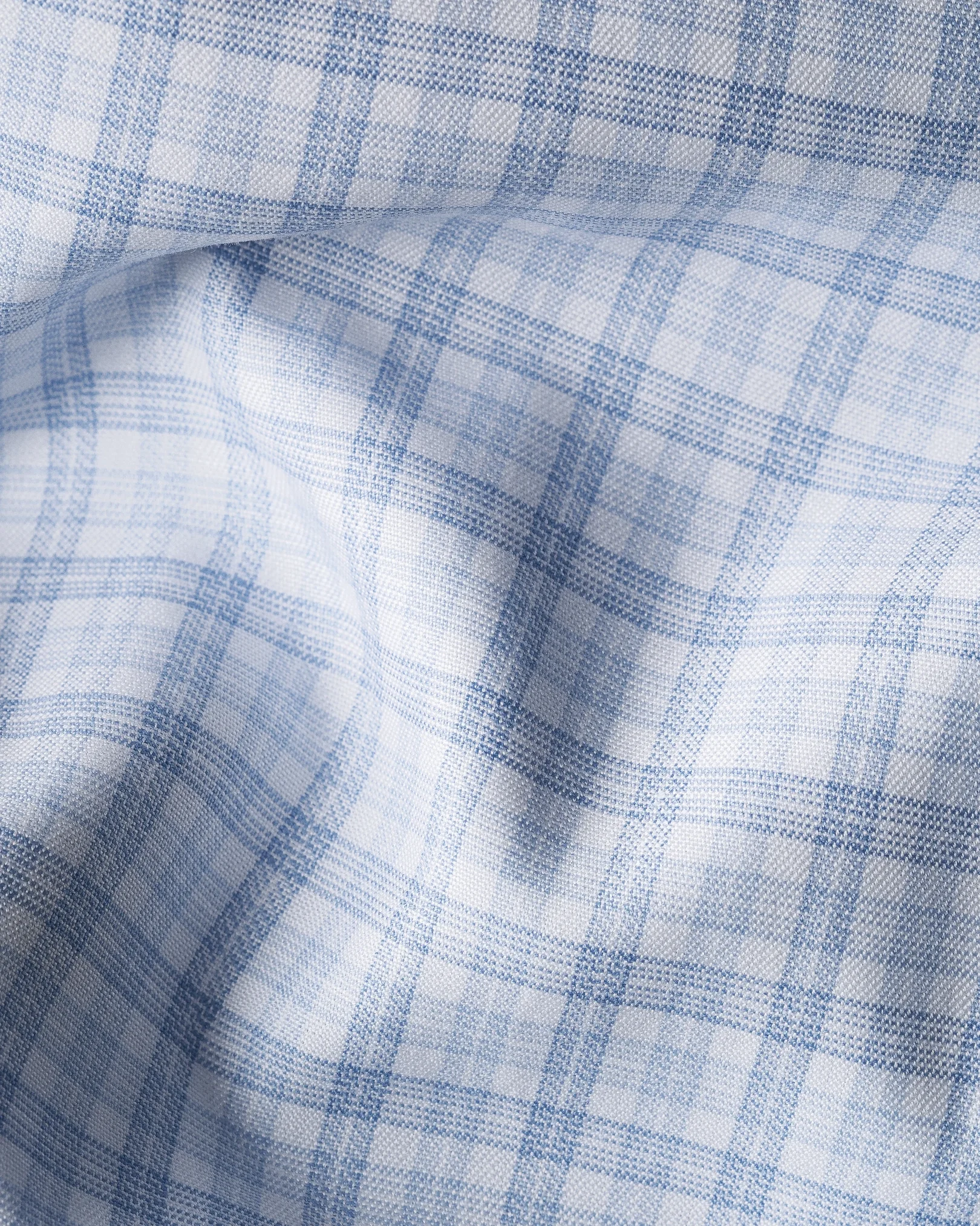 Eton - light blue checked fine twill shirt cut away 268