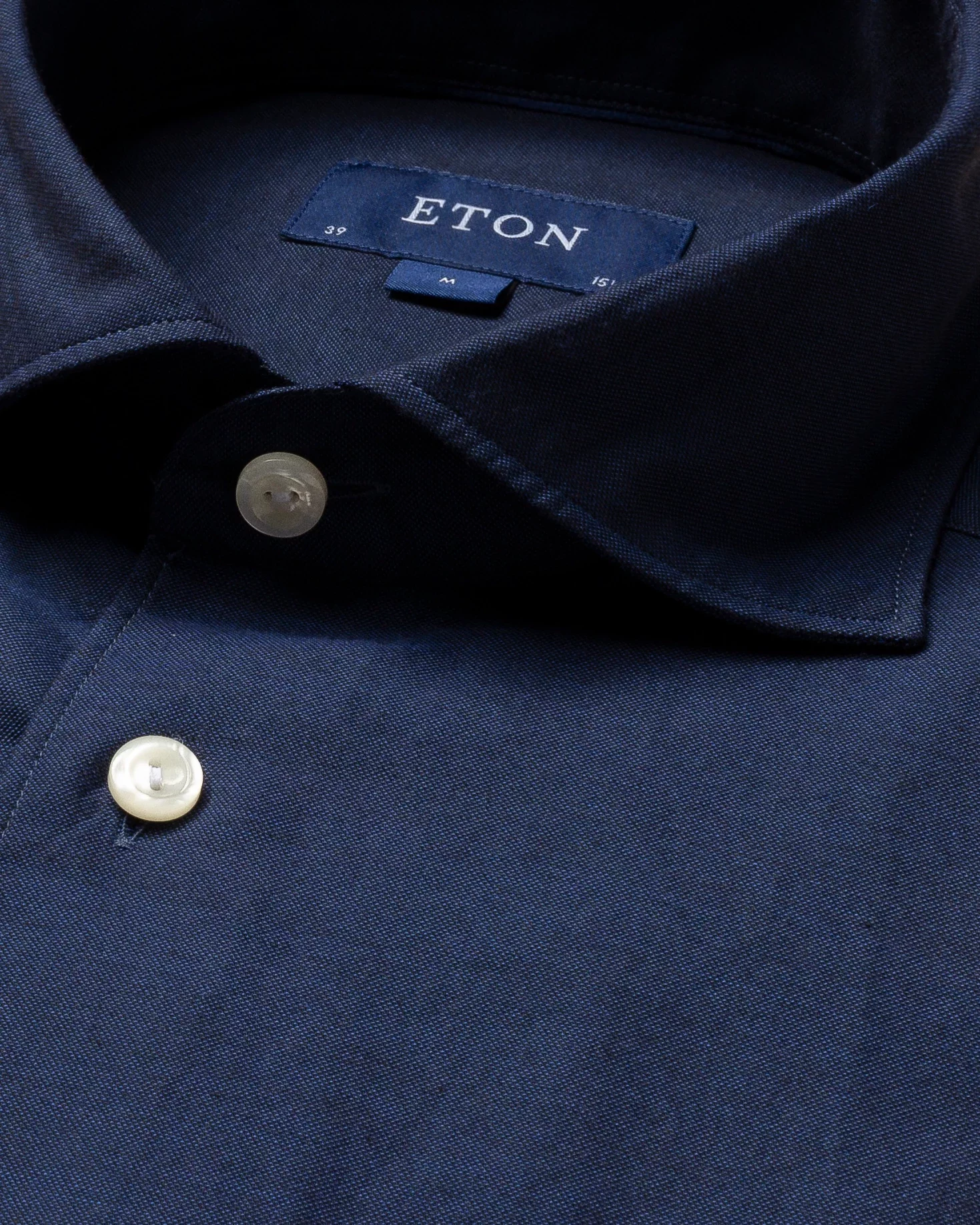 Eton - navy cotton silk shirt soft