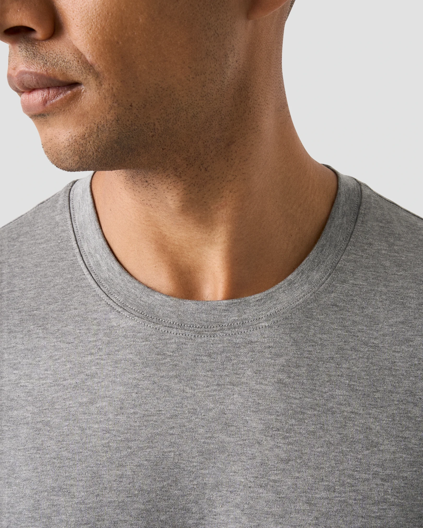 Eton - light grey neckrib t shirt