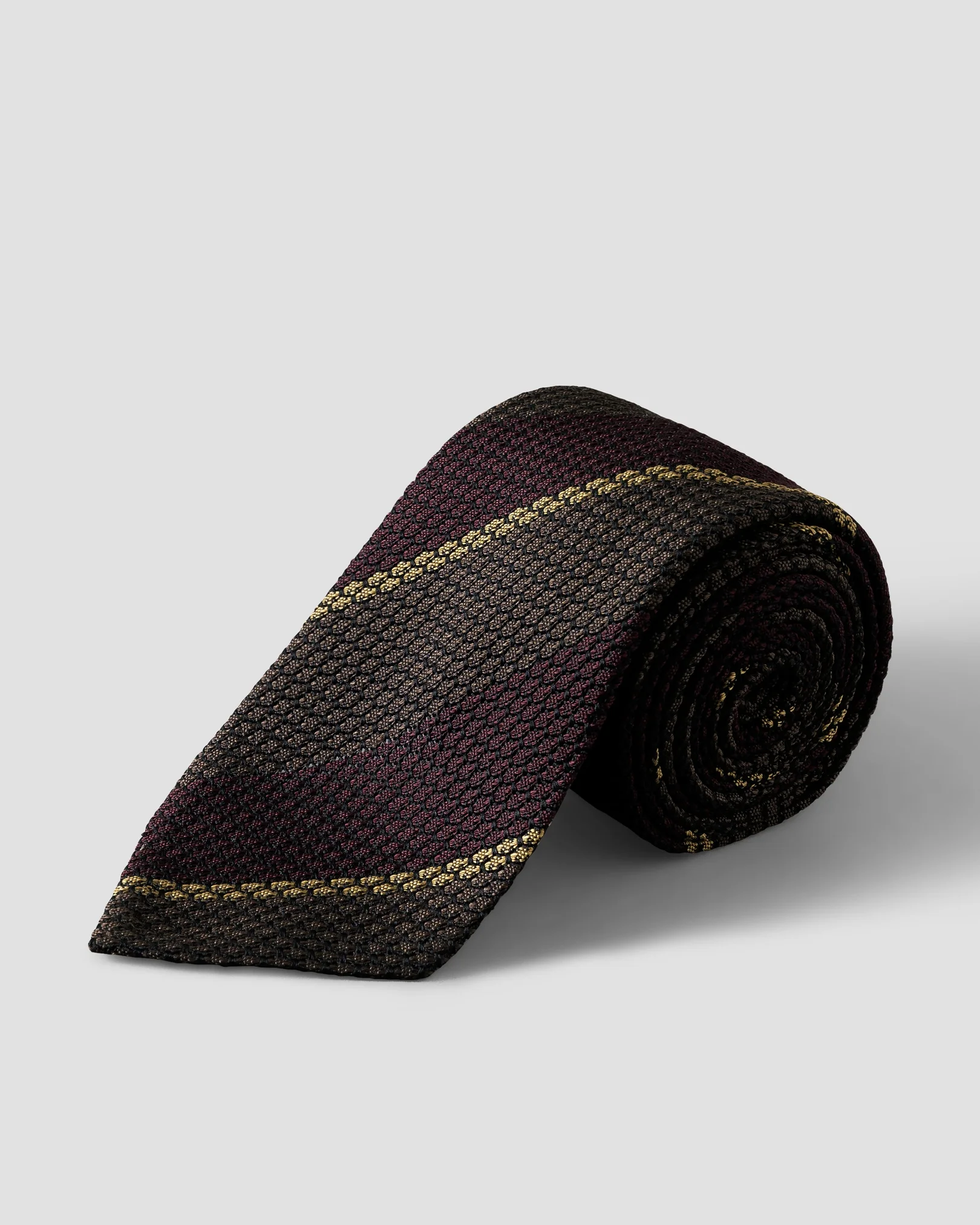 Eton - brown striped grenadine silk tie brown 268