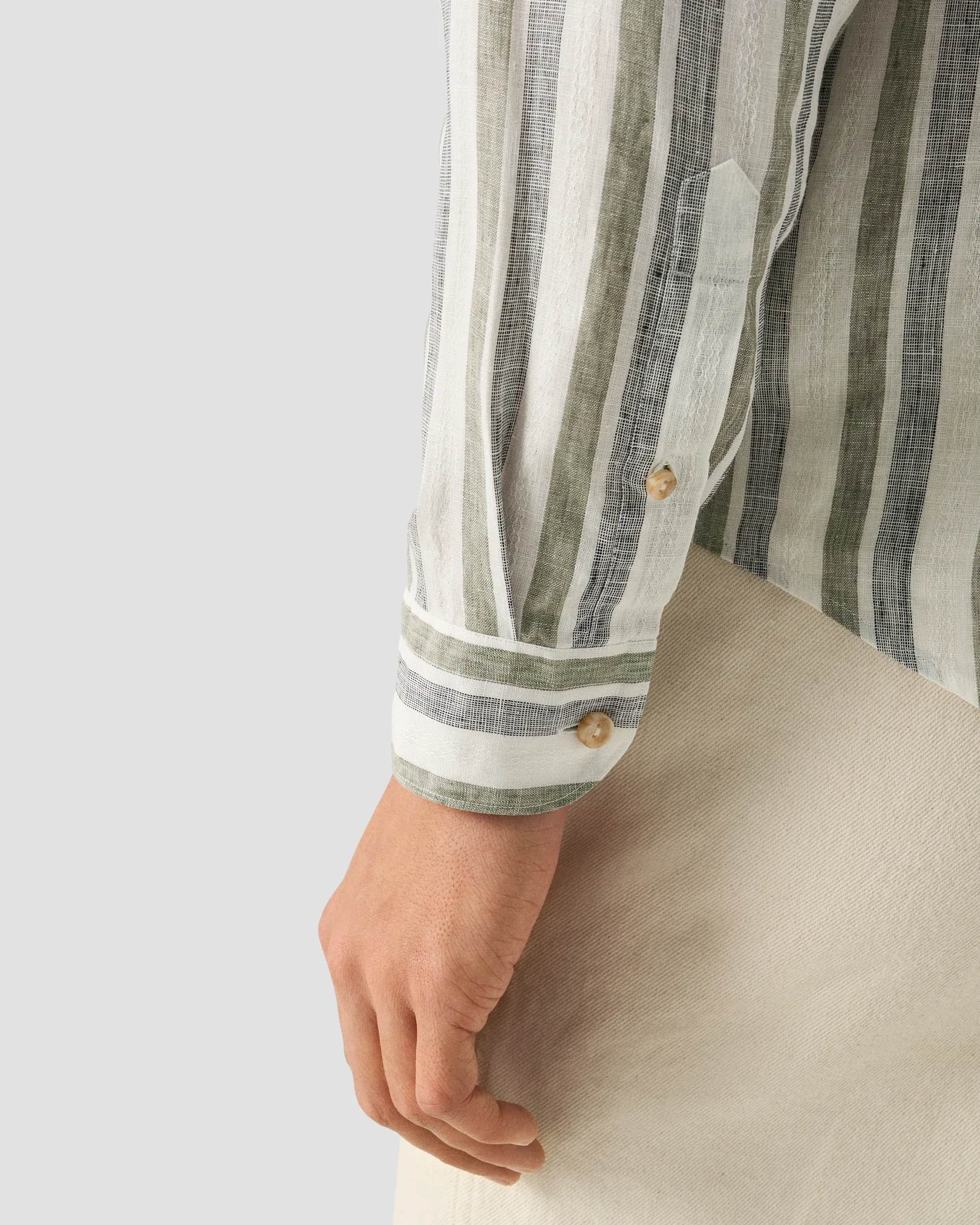 Eton - multi striped linen shirt 261