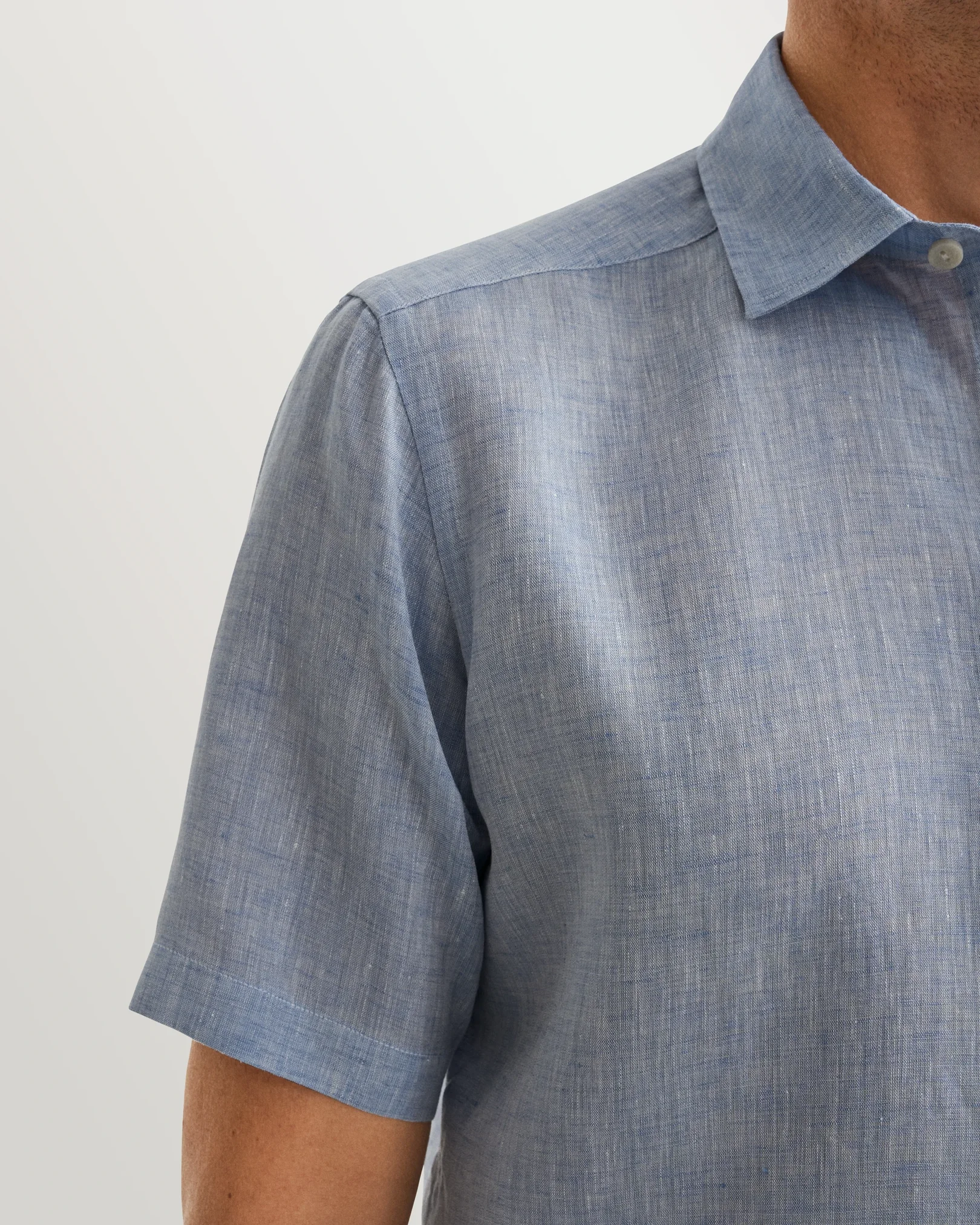 Eton - Light blue Solid Linen Shirt