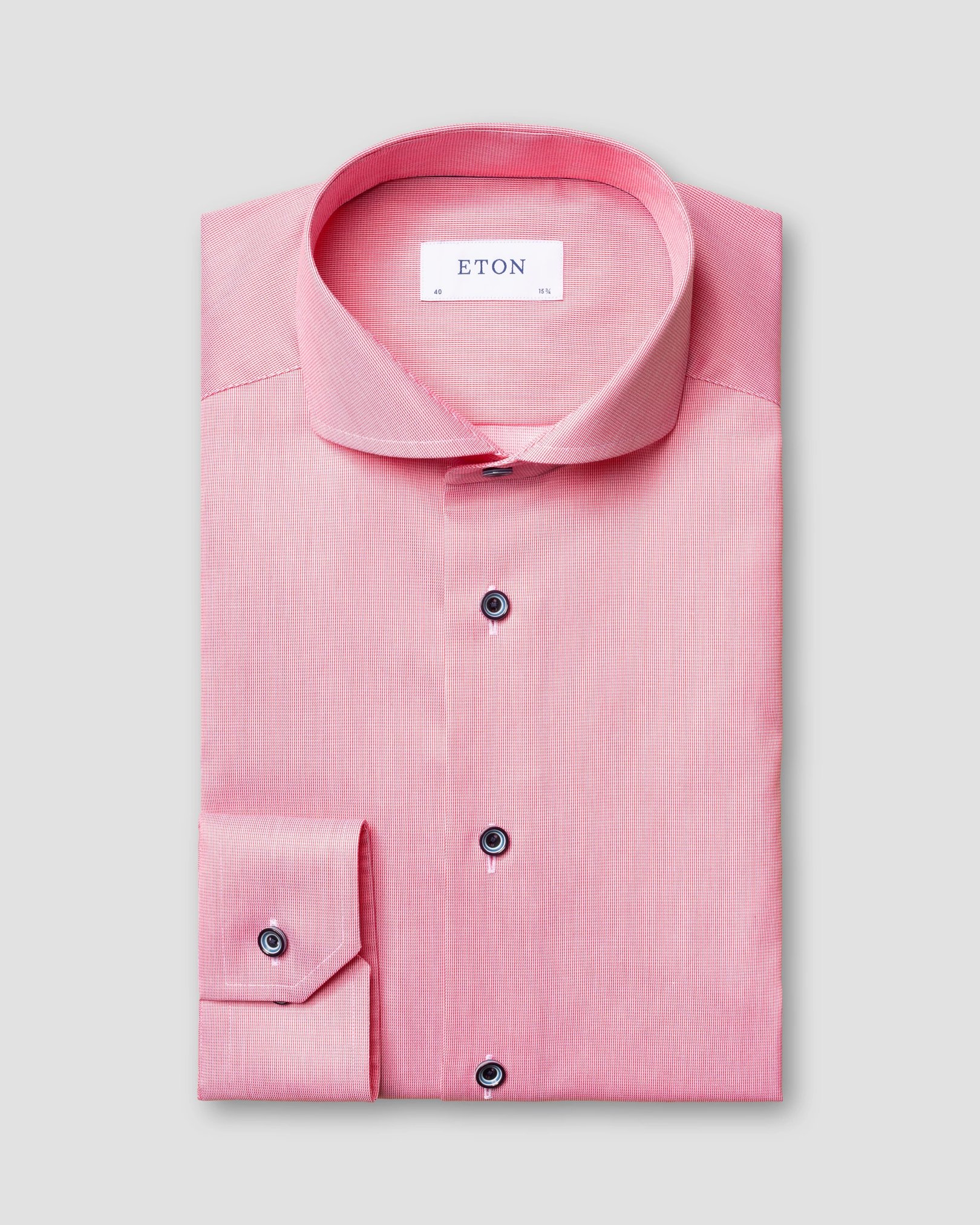 Eton - pastel red shirt extreme cut away